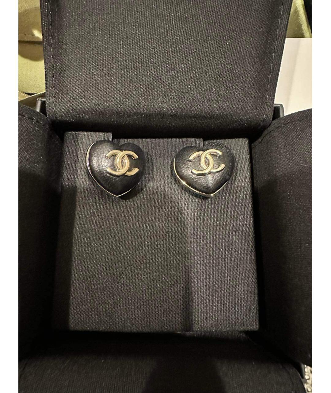 CHANEL Черные серьги, фото 2