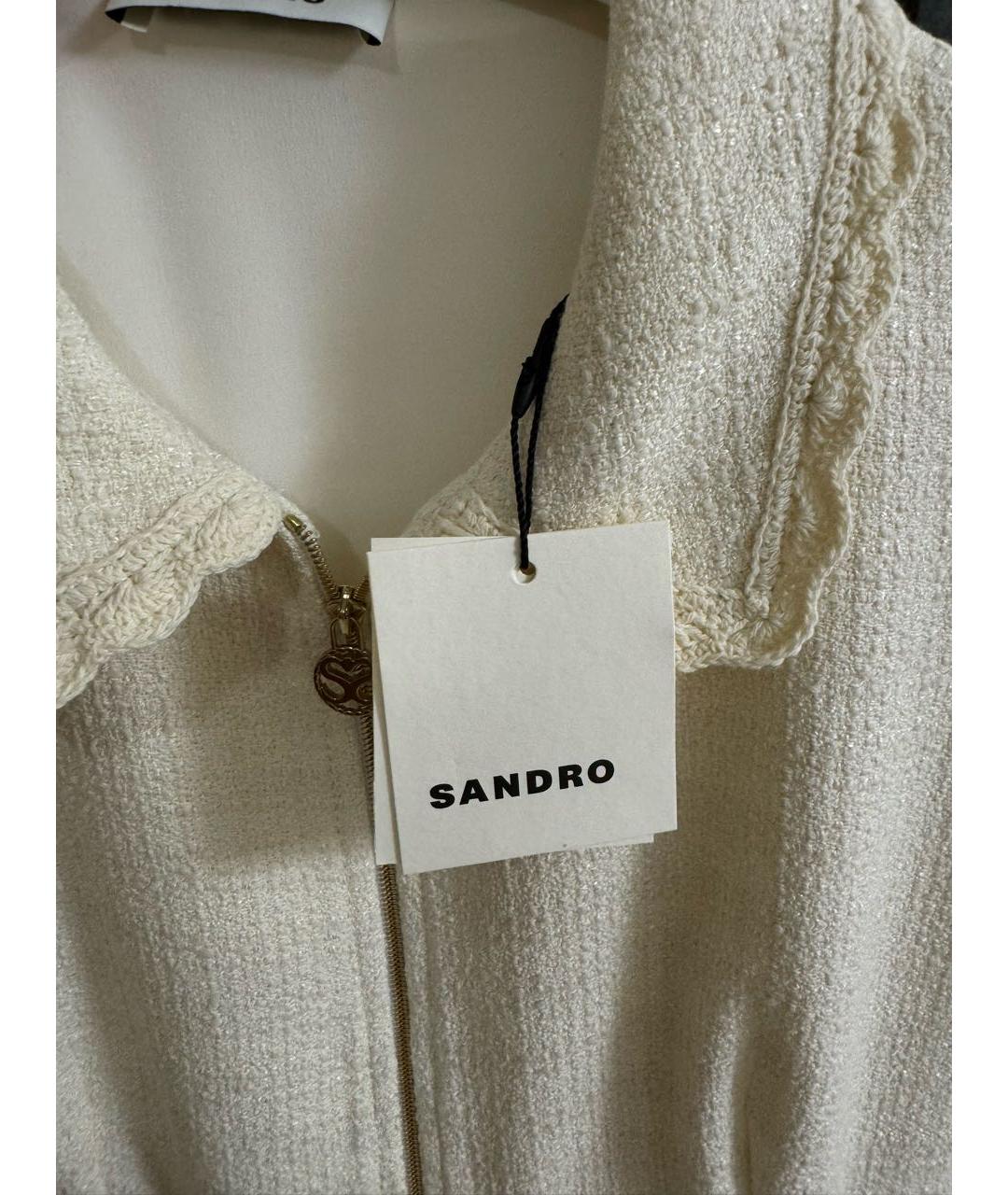 SANDRO Белое хлопковое повседневное платье, фото 5