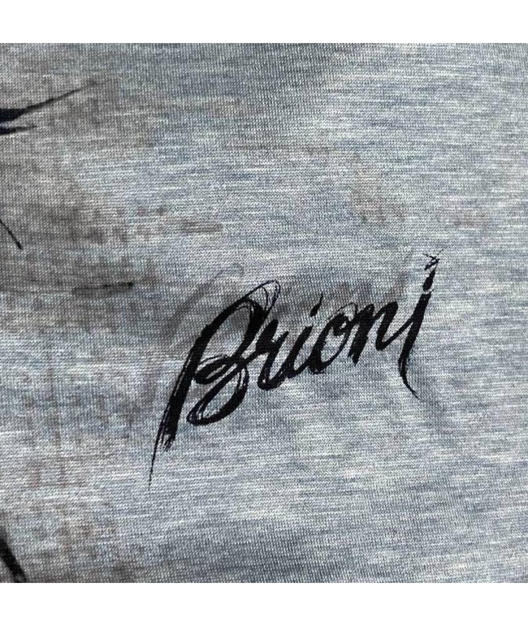 BRIONI Голубая хлопковая футболка, фото 7