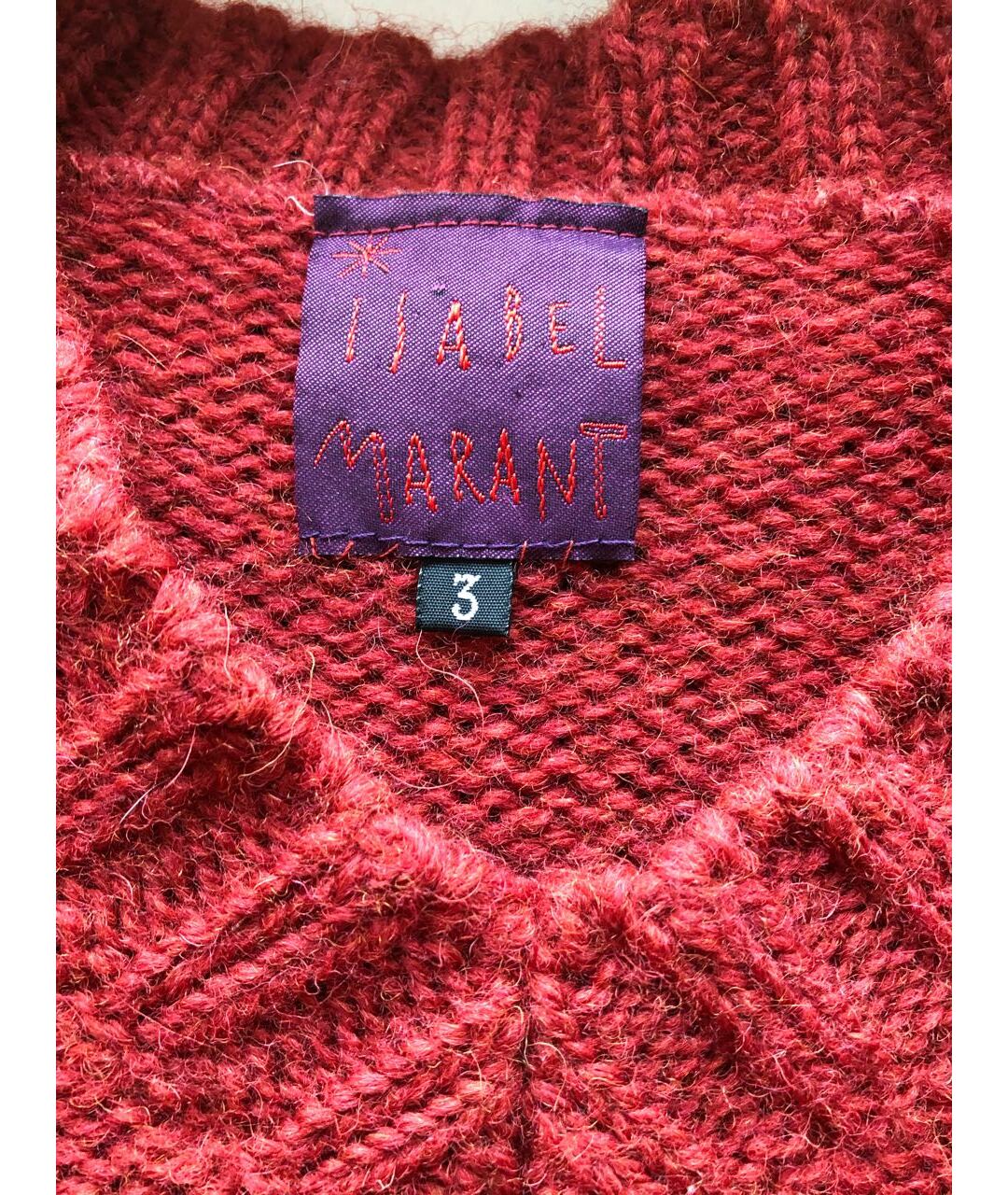 ISABEL MARANT Бордовый шерстяной джемпер / свитер, фото 5