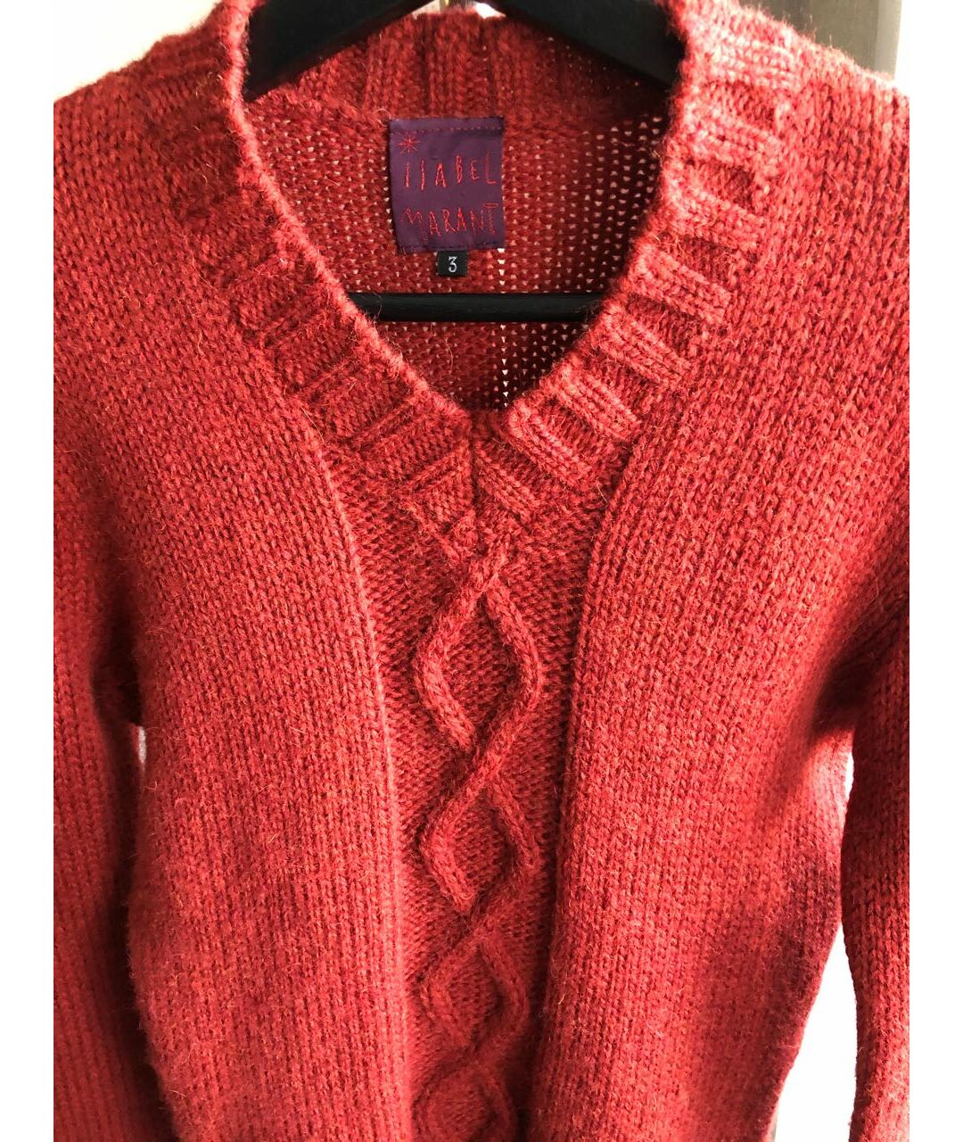 ISABEL MARANT Бордовый шерстяной джемпер / свитер, фото 4