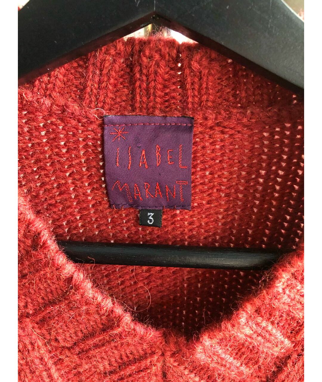 ISABEL MARANT Бордовый шерстяной джемпер / свитер, фото 7