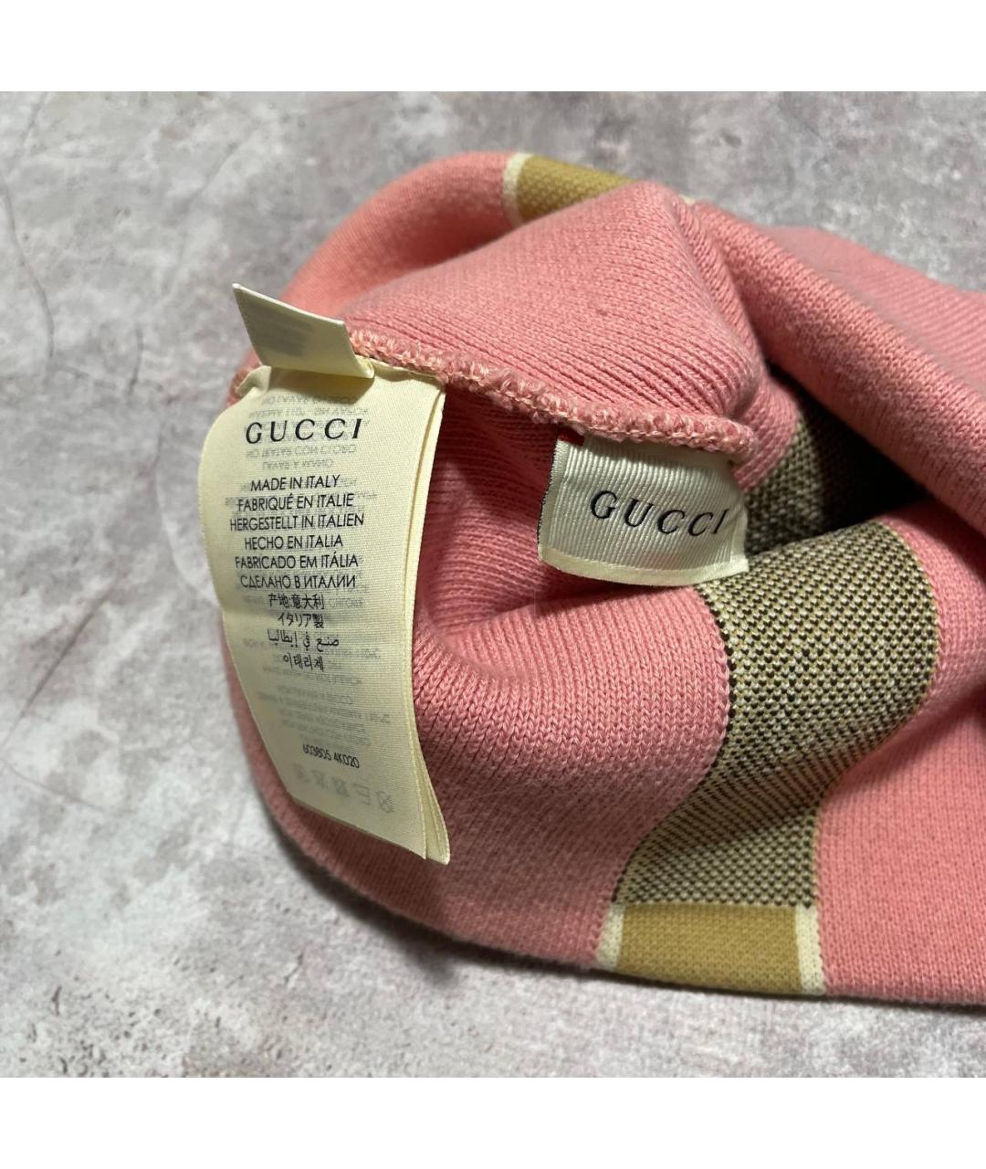 GUCCI Розовая хлопковая шапка, фото 3