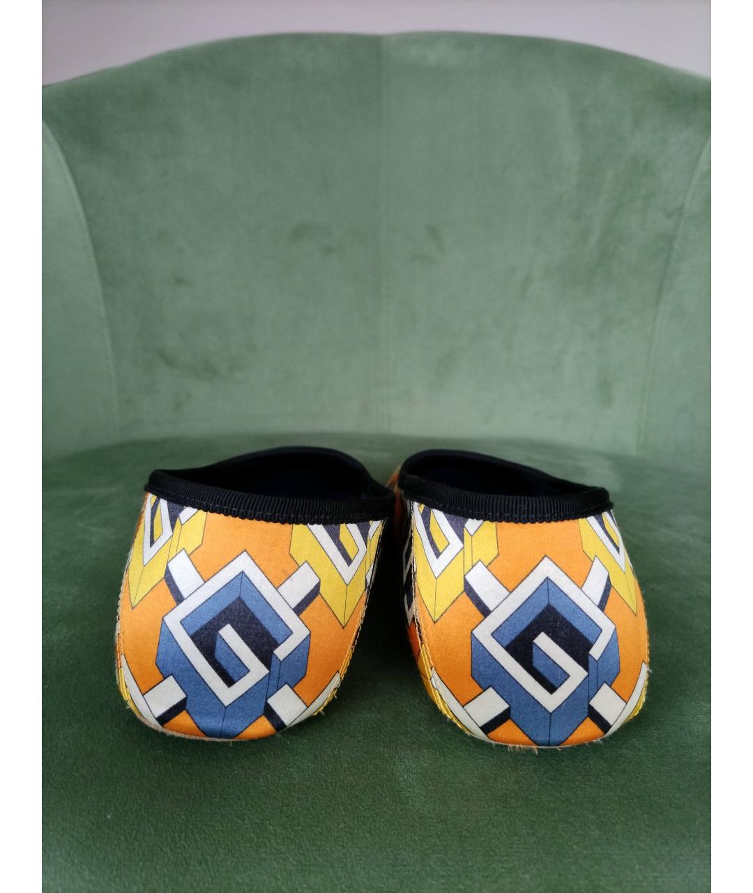 GUCCI Оранжевое текстильные балетки, фото 4