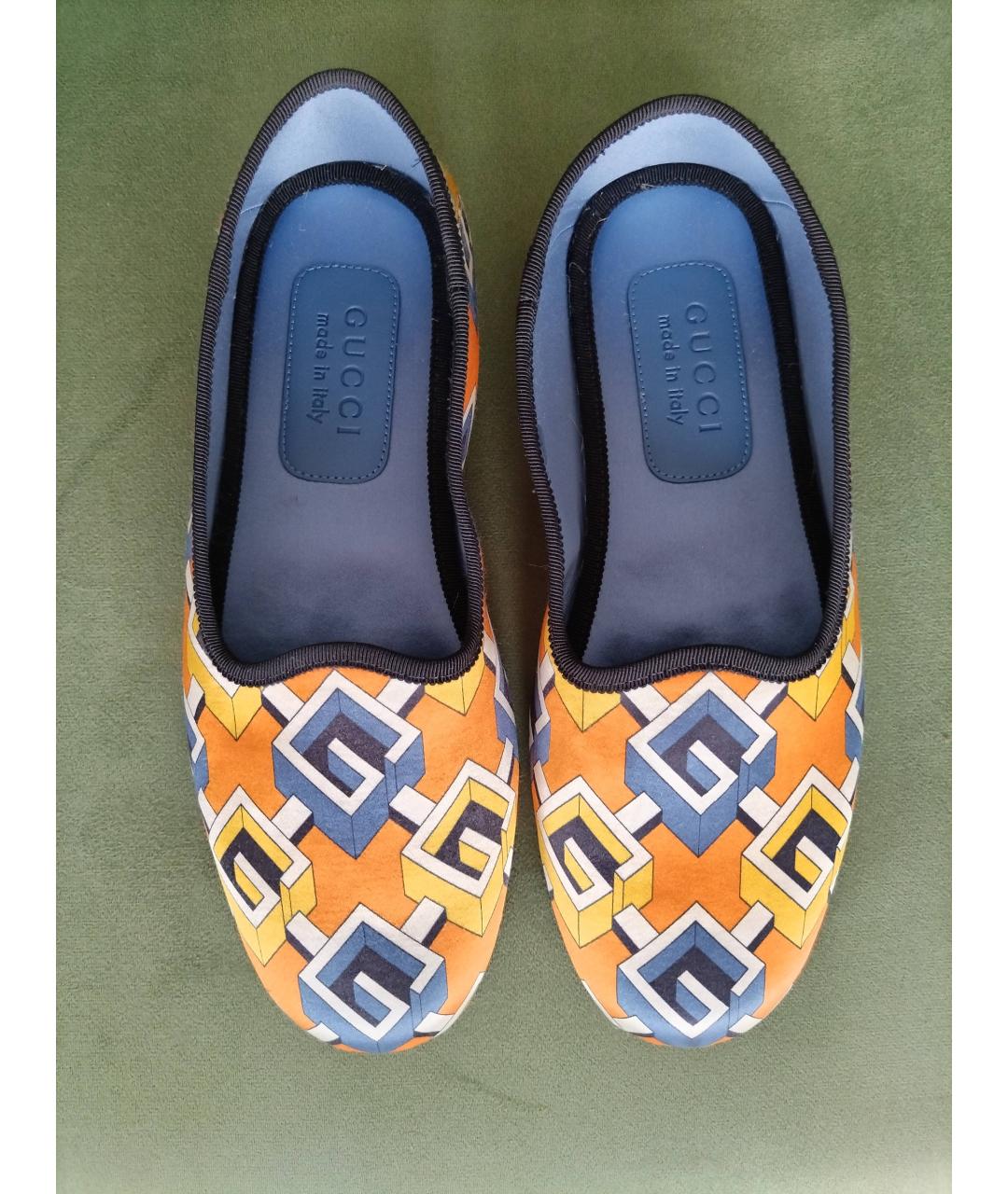 GUCCI Оранжевое текстильные балетки, фото 3
