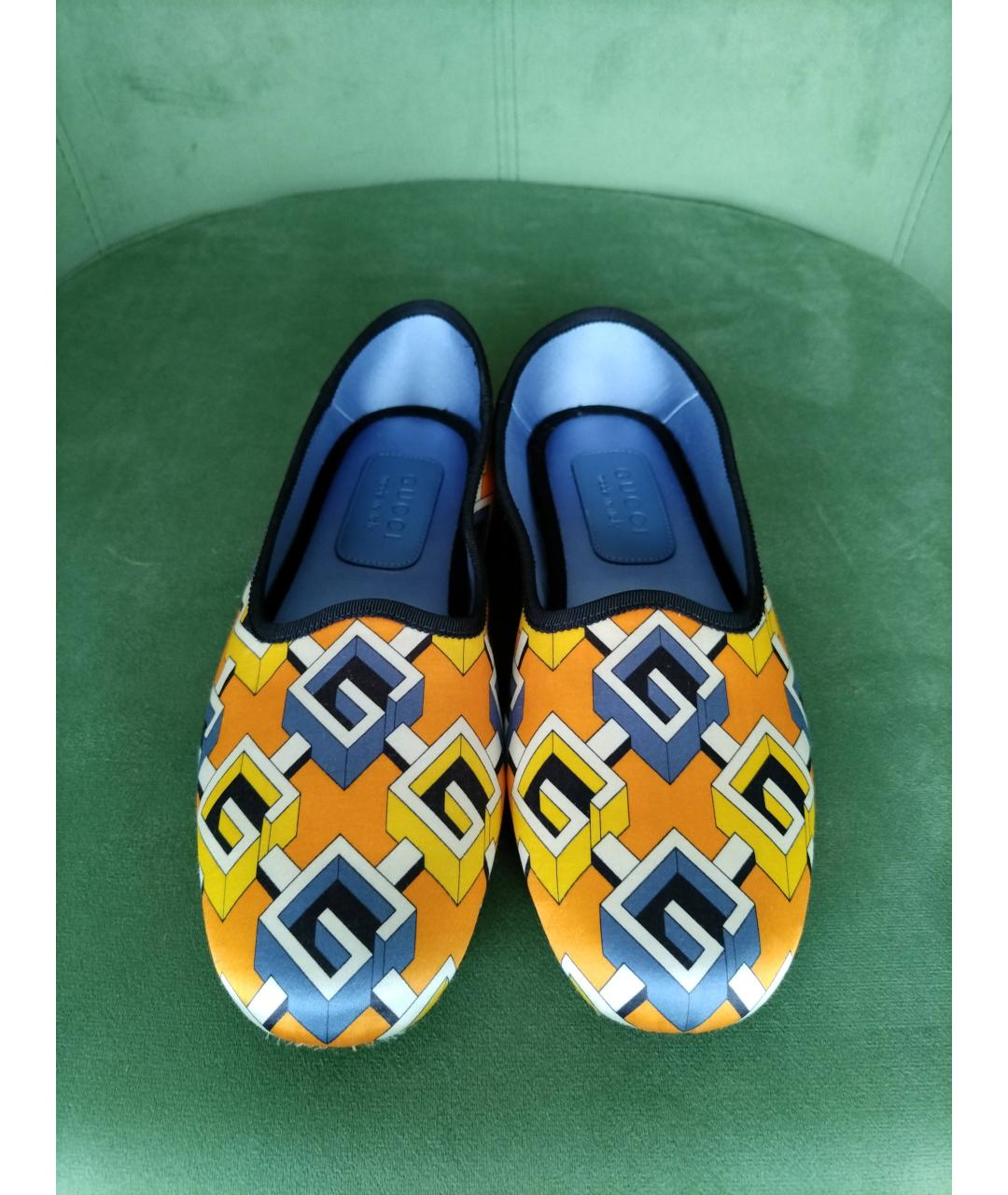GUCCI Оранжевое текстильные балетки, фото 2