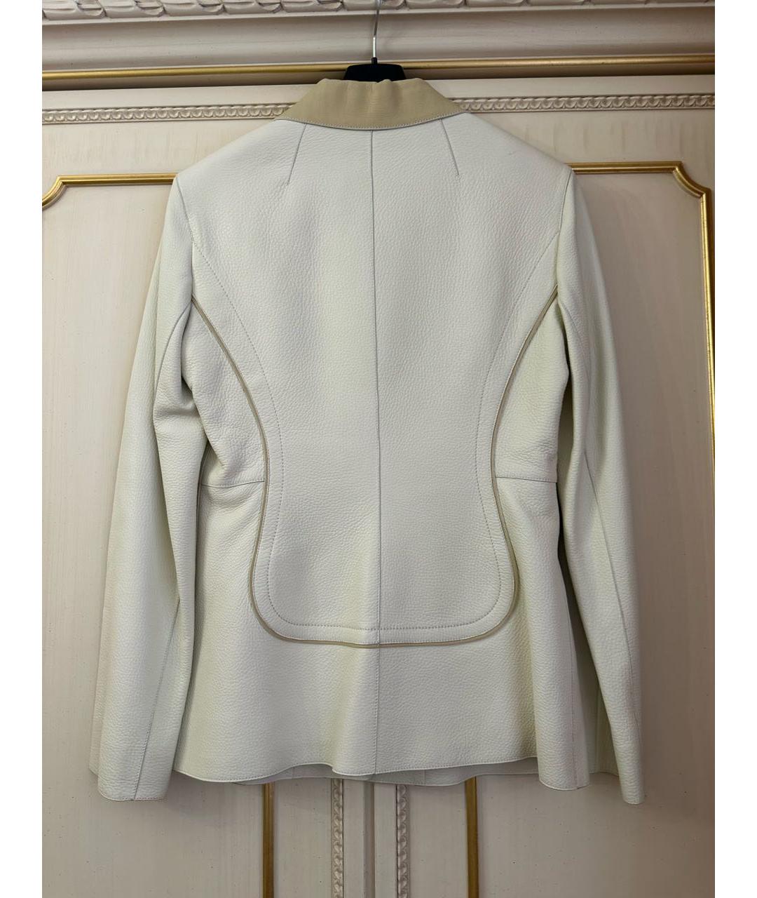 HERMES PRE-OWNED Белый кожаный жакет/пиджак, фото 2