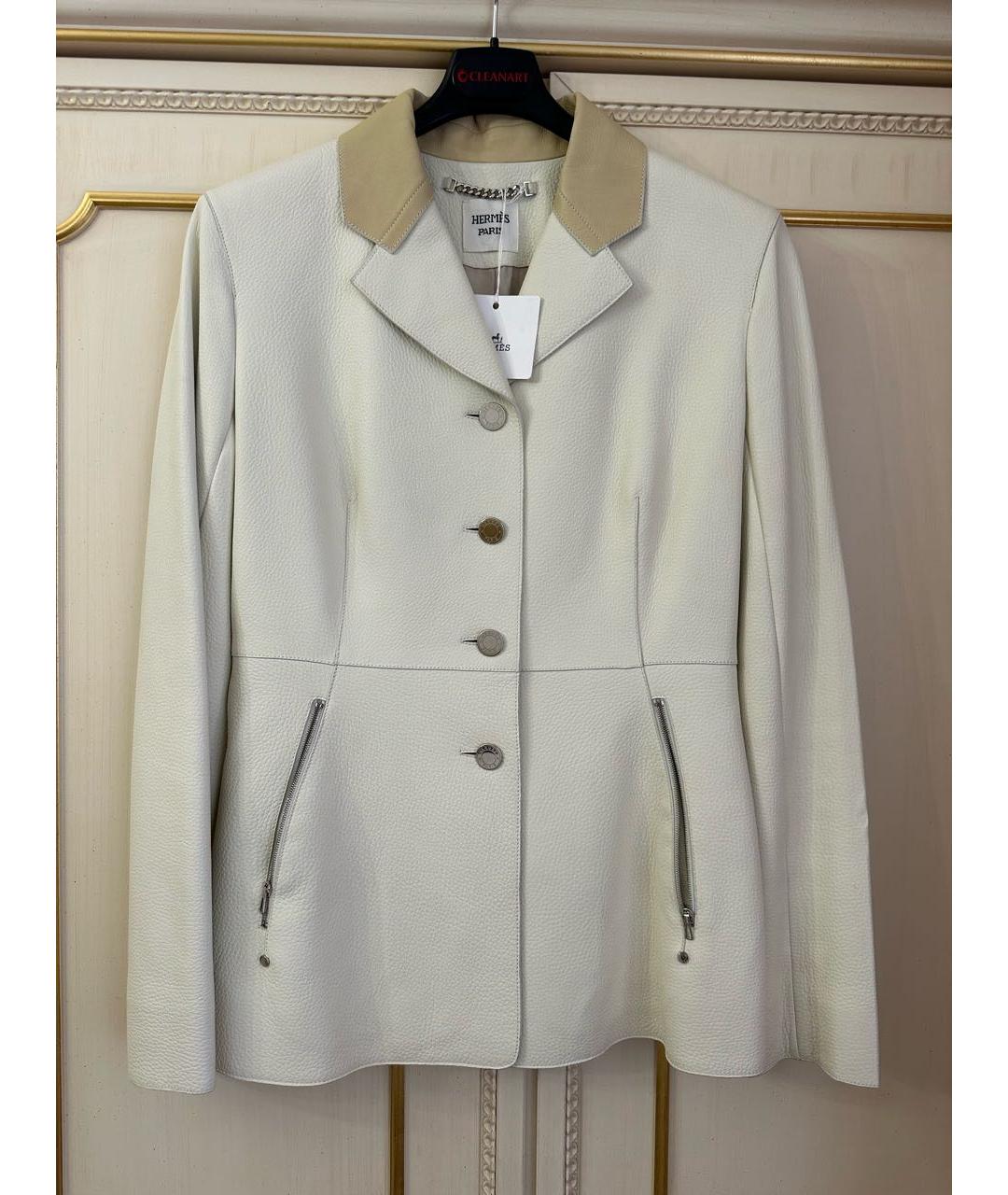 HERMES PRE-OWNED Белый кожаный жакет/пиджак, фото 5