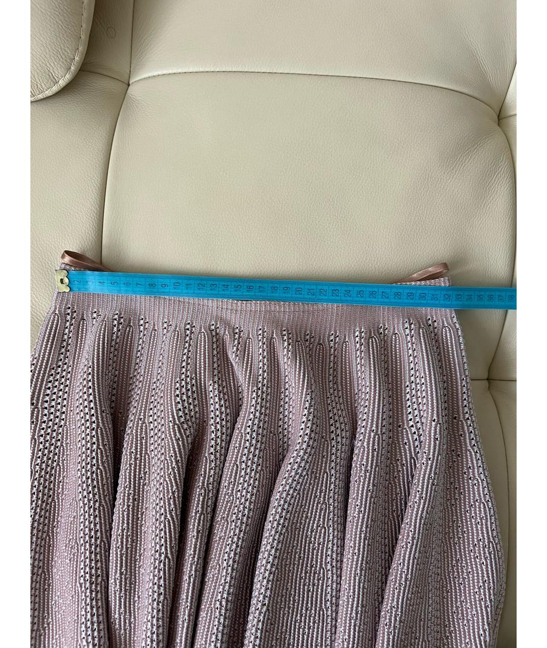 ALAIA Розовая вискозная юбка миди, фото 7