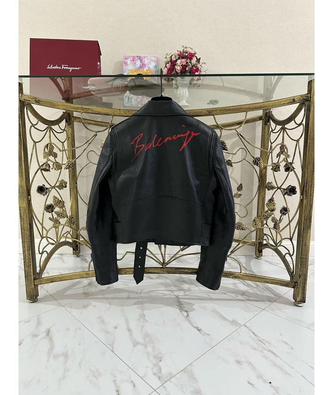 BALENCIAGA Черная кожаная куртка, фото 2