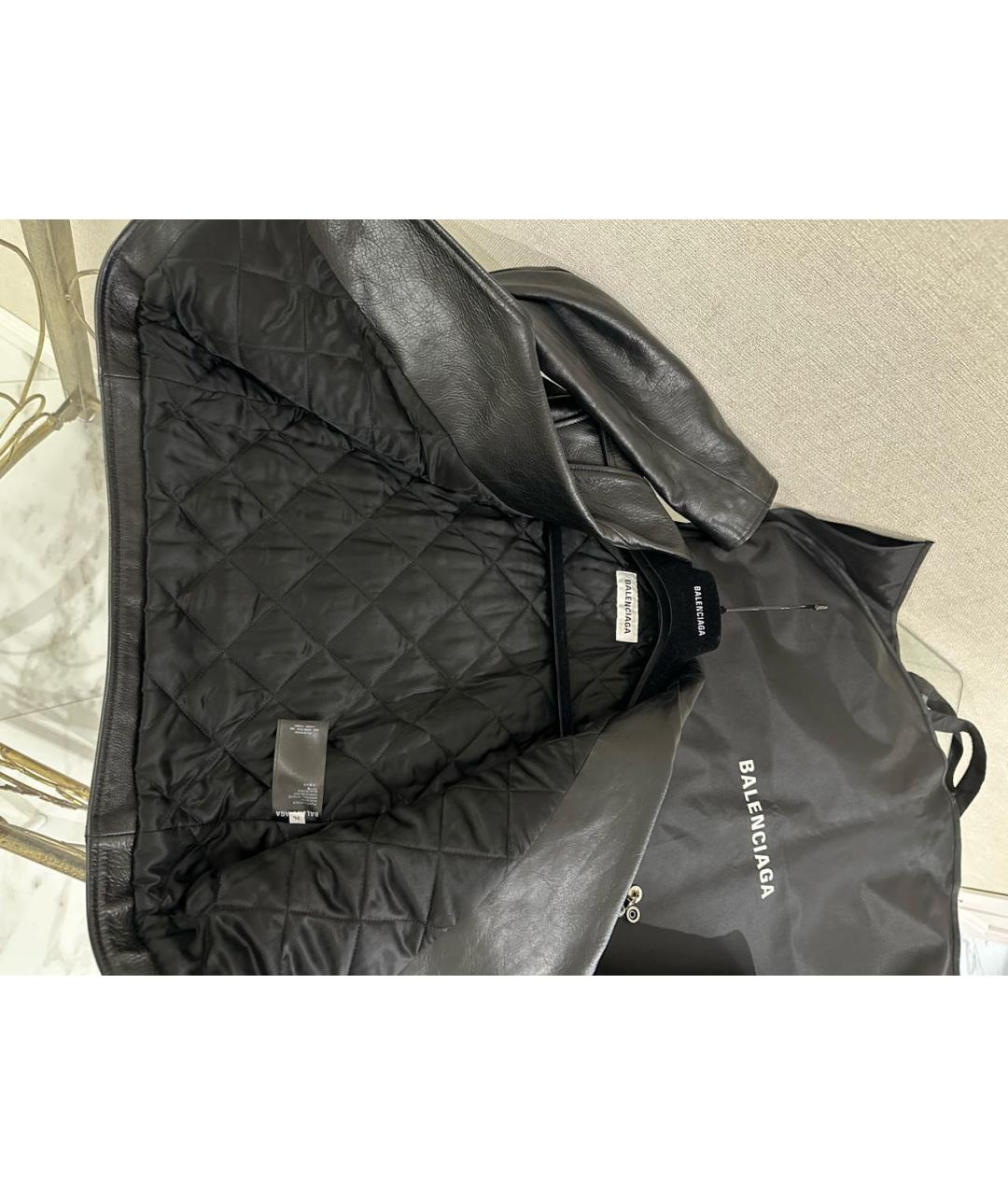 BALENCIAGA Черная кожаная куртка, фото 5