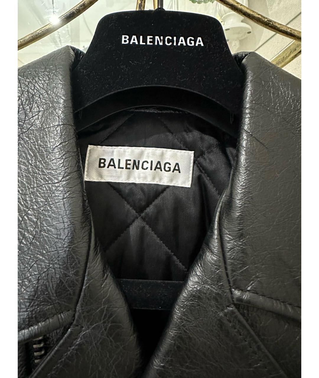 BALENCIAGA Черная кожаная куртка, фото 3