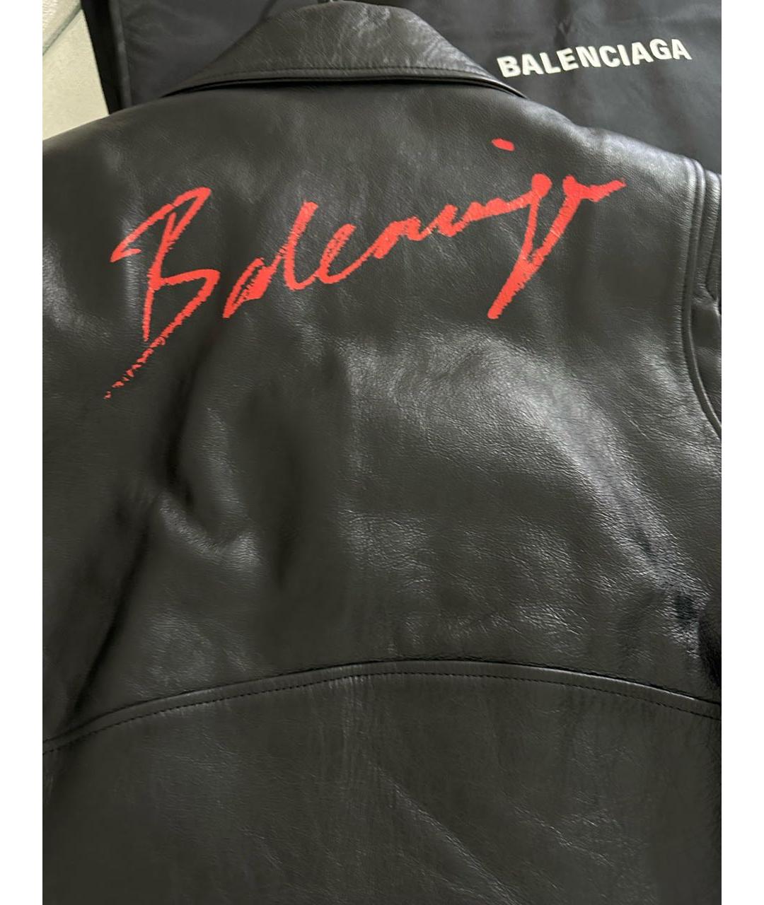 BALENCIAGA Черная кожаная куртка, фото 8