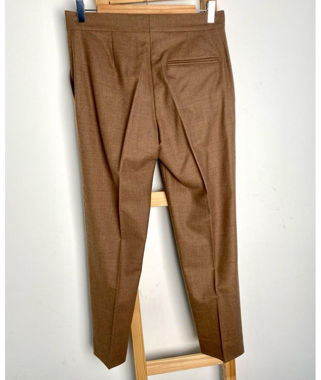 COS Коричневые шерстяные прямые брюки, фото 2