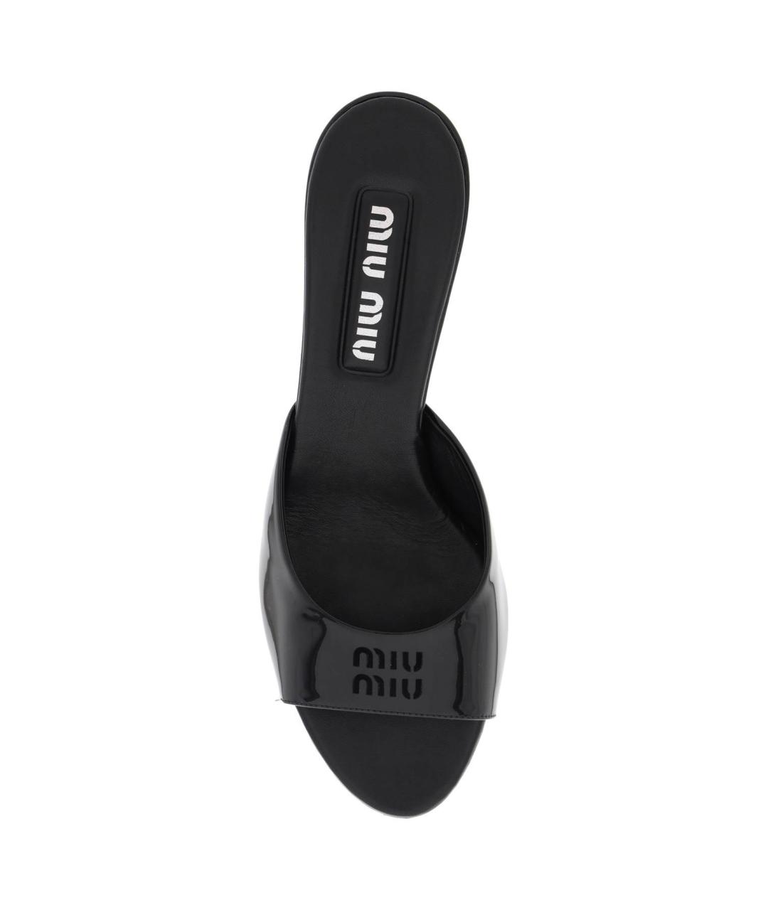 MIU MIU Черные кожаные мюли, фото 2