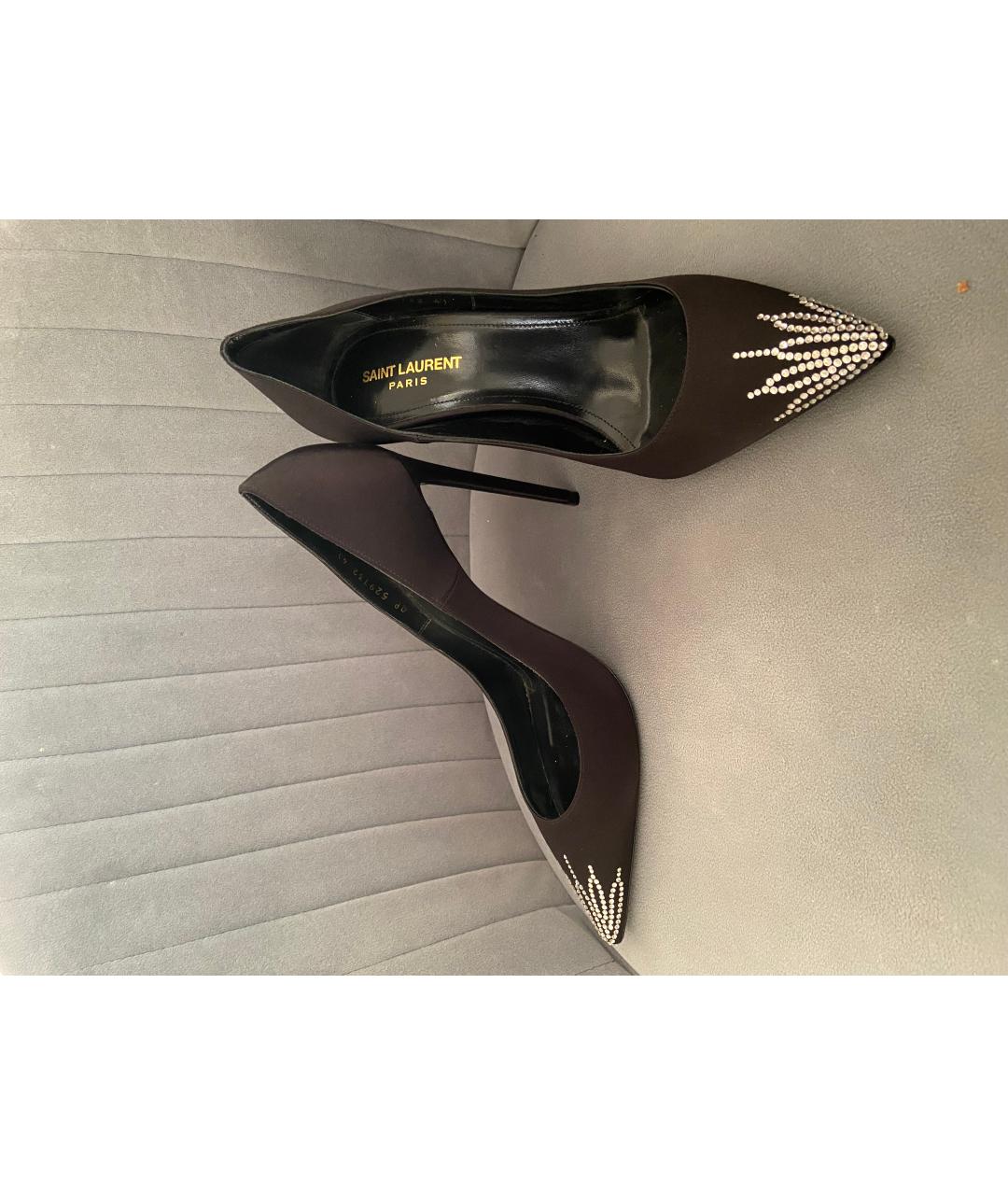 SAINT LAURENT Черные текстильные туфли, фото 6