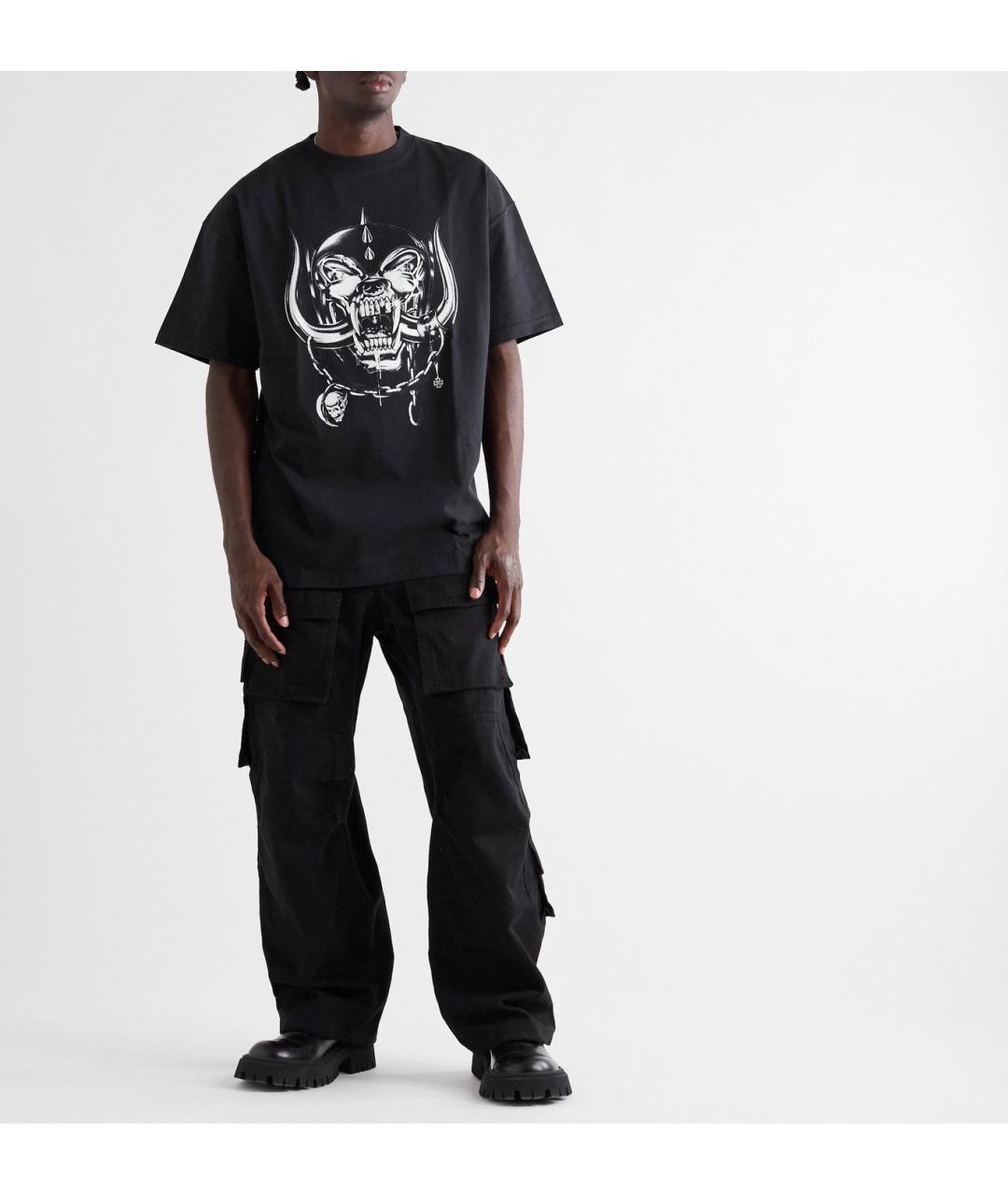 VETEMENTS Черная хлопковая футболка, фото 8