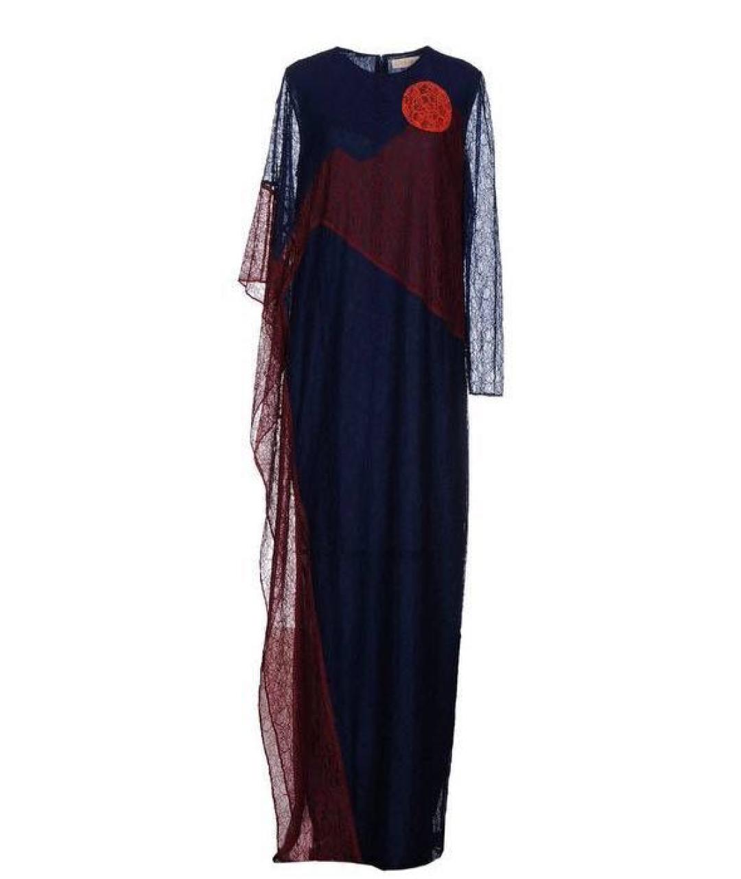 TORY BURCH Темно-синее кружевное вечернее платье, фото 1