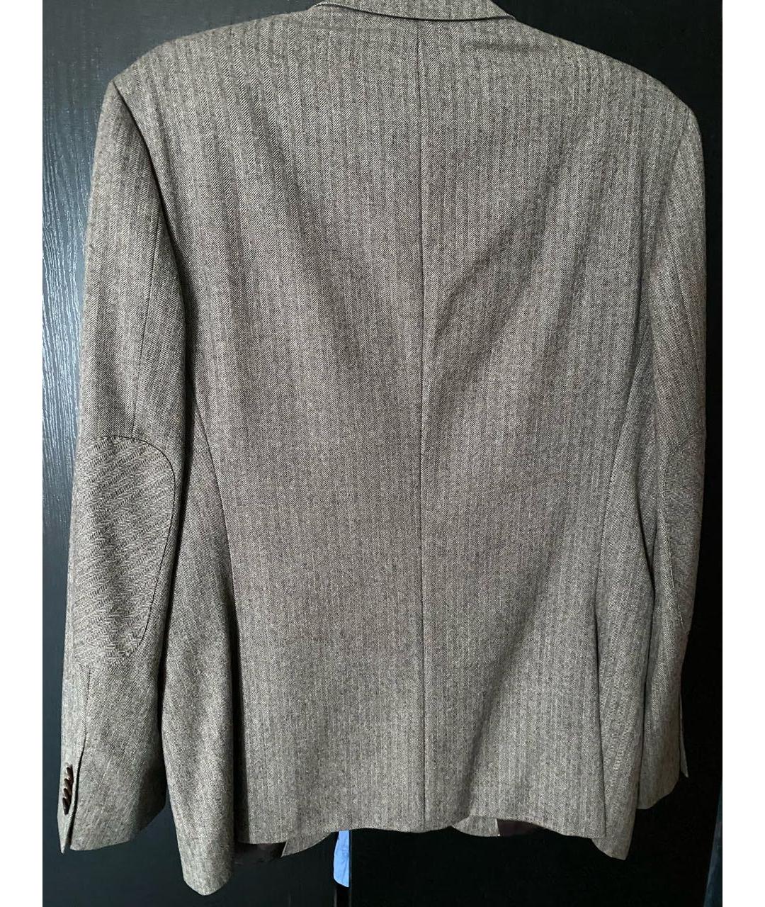 HUGO BOSS Коричневый шерстяной пиджак, фото 2