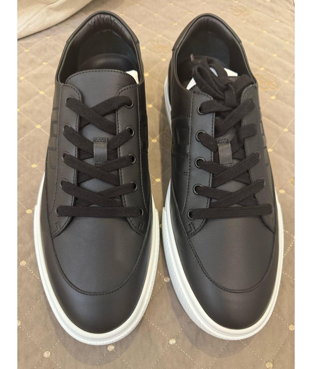 HERMES PRE-OWNED Черные кожаные низкие кроссовки / кеды, фото 2