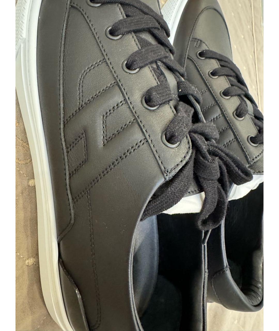 HERMES PRE-OWNED Черные кожаные низкие кроссовки / кеды, фото 7