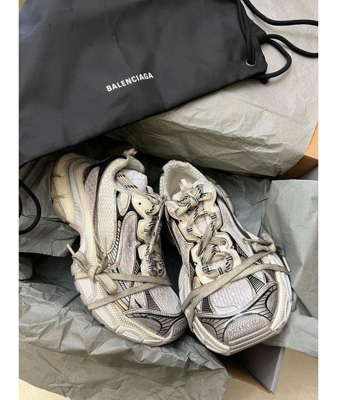 BALENCIAGA Серебряные синтетические кроссовки, фото 2