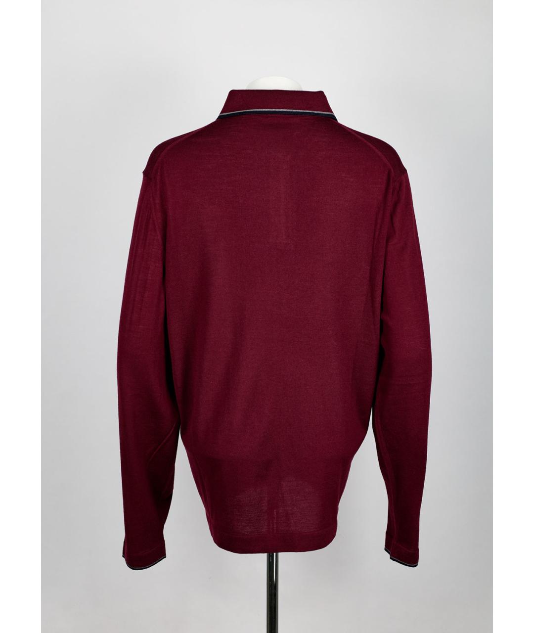 MALO Бордовый шерстяной джемпер / свитер, фото 5