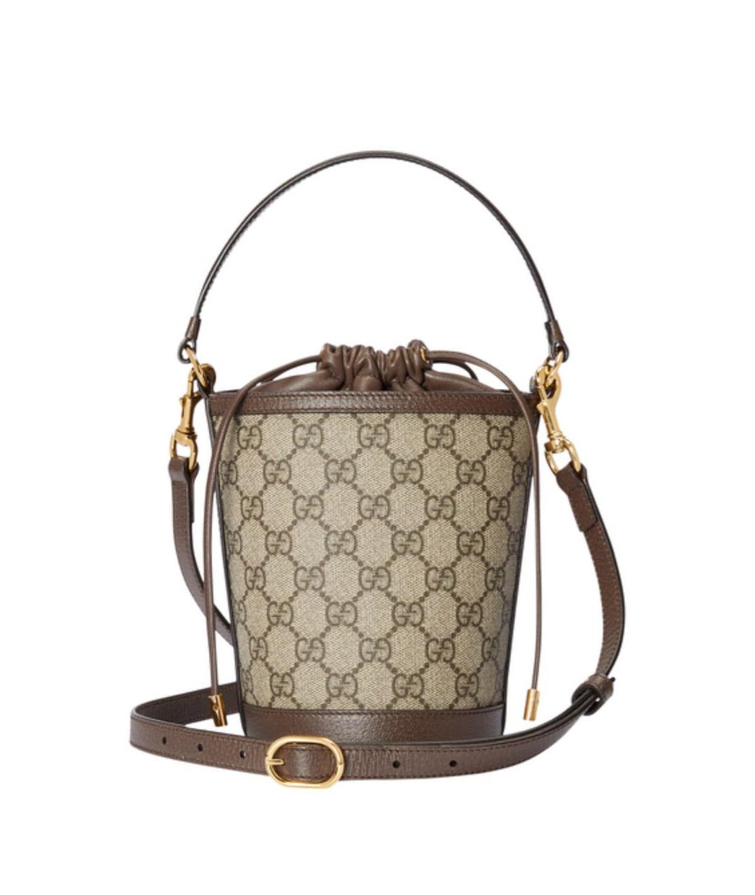 GUCCI Коричневая кожаная сумка с короткими ручками, фото 2