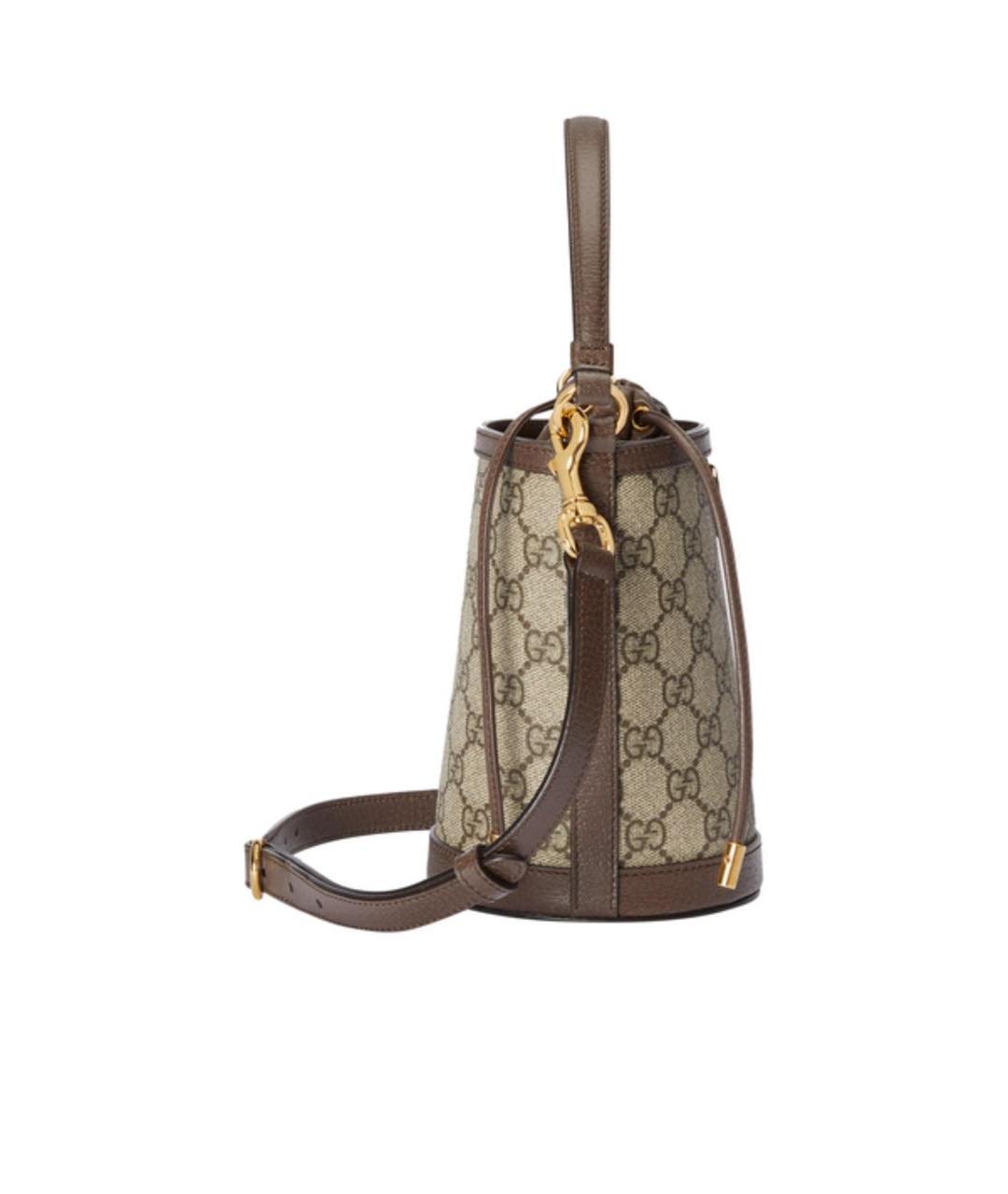 GUCCI Коричневая кожаная сумка с короткими ручками, фото 5