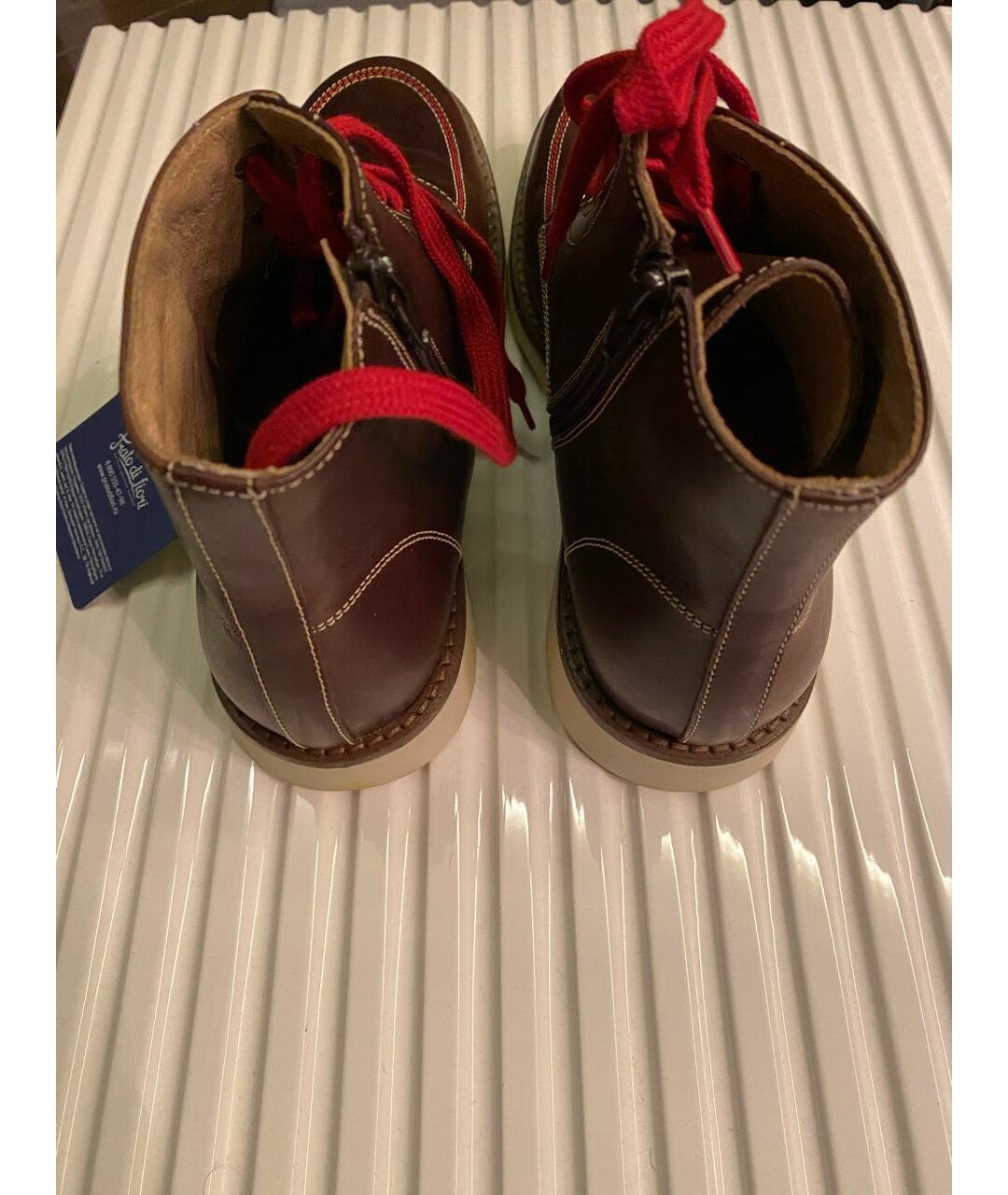 DSQUARED2 Коричневые кожаные высокие ботинки, фото 4