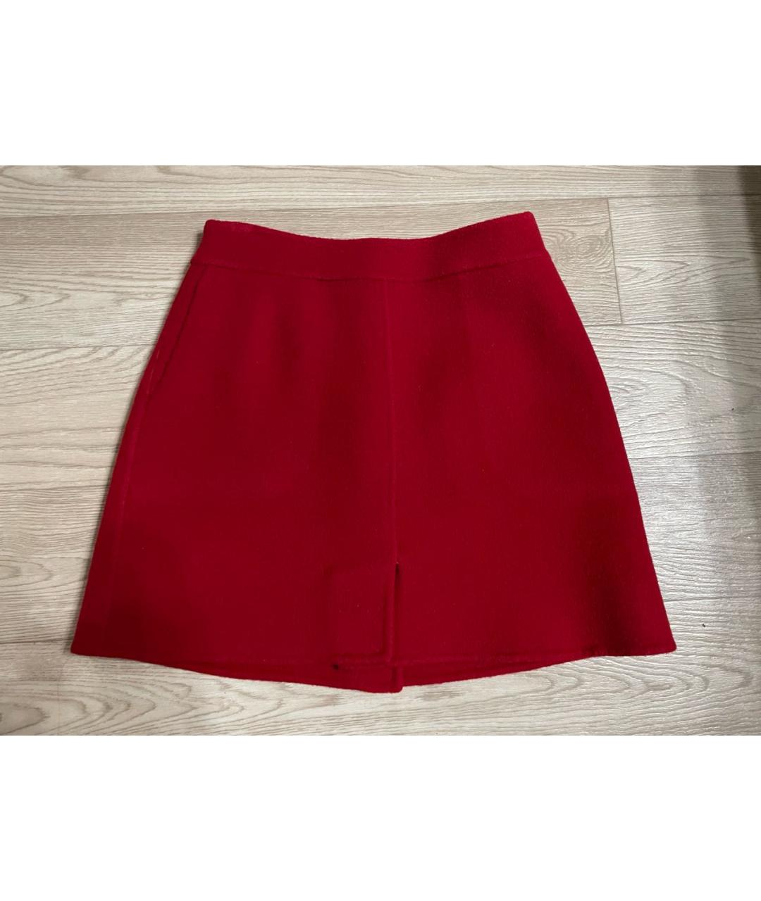 P.A.R.O.S.H. Красная шерстяная юбка мини, фото 7