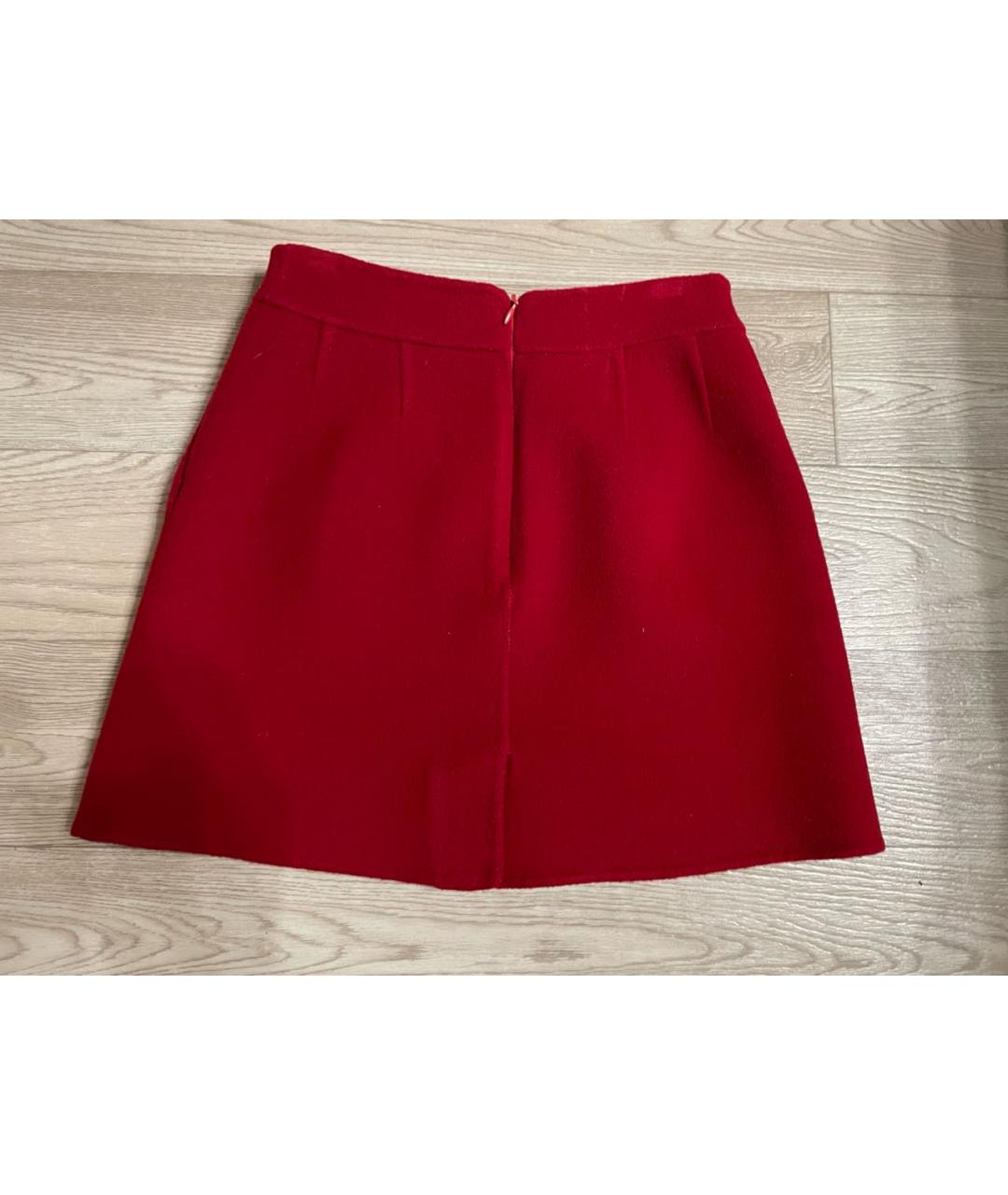 P.A.R.O.S.H. Красная шерстяная юбка мини, фото 2