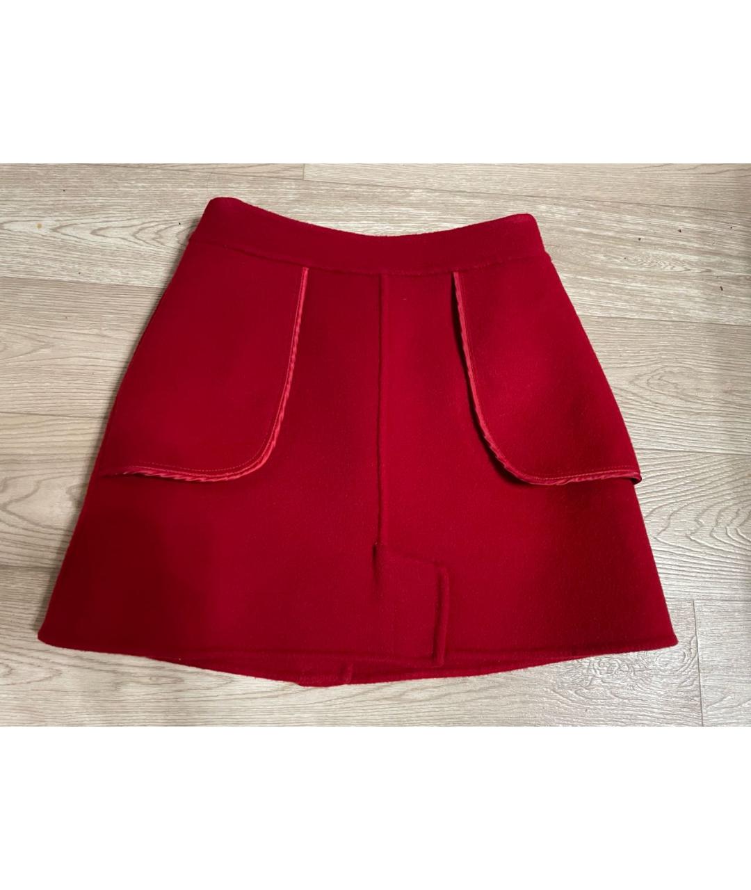 P.A.R.O.S.H. Красная шерстяная юбка мини, фото 3