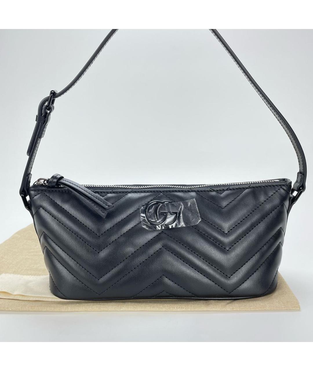 GUCCI Черная кожаная сумка с короткими ручками, фото 8