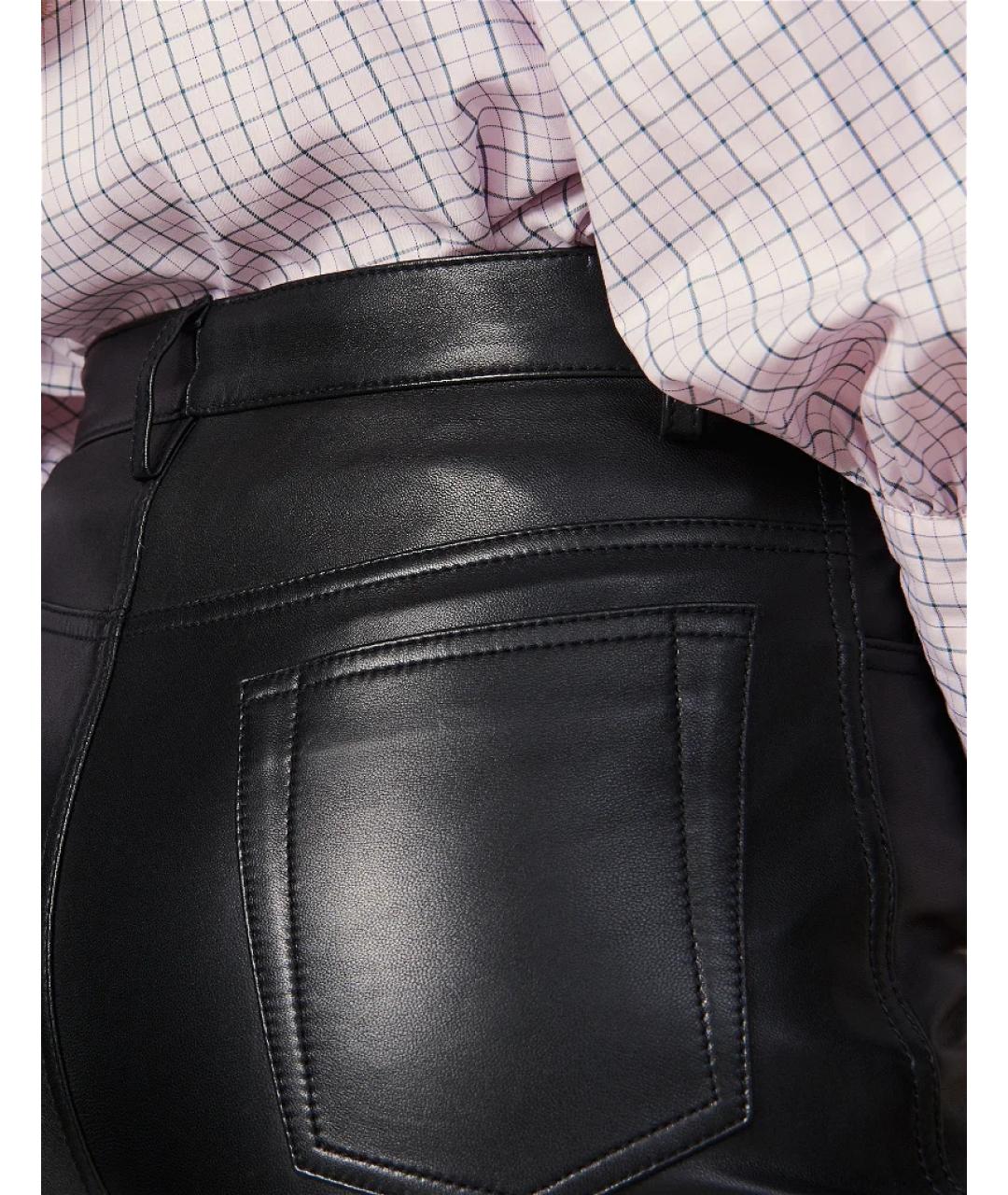 SANDRO Черные кожаные прямые брюки, фото 9