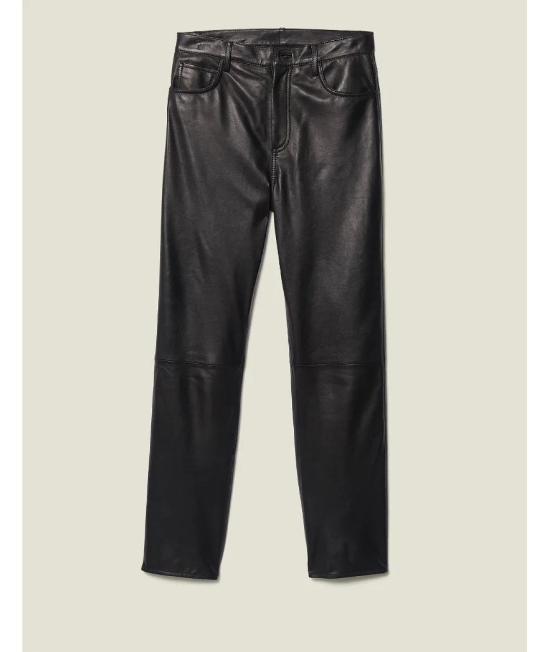 SANDRO Черные кожаные прямые брюки, фото 10
