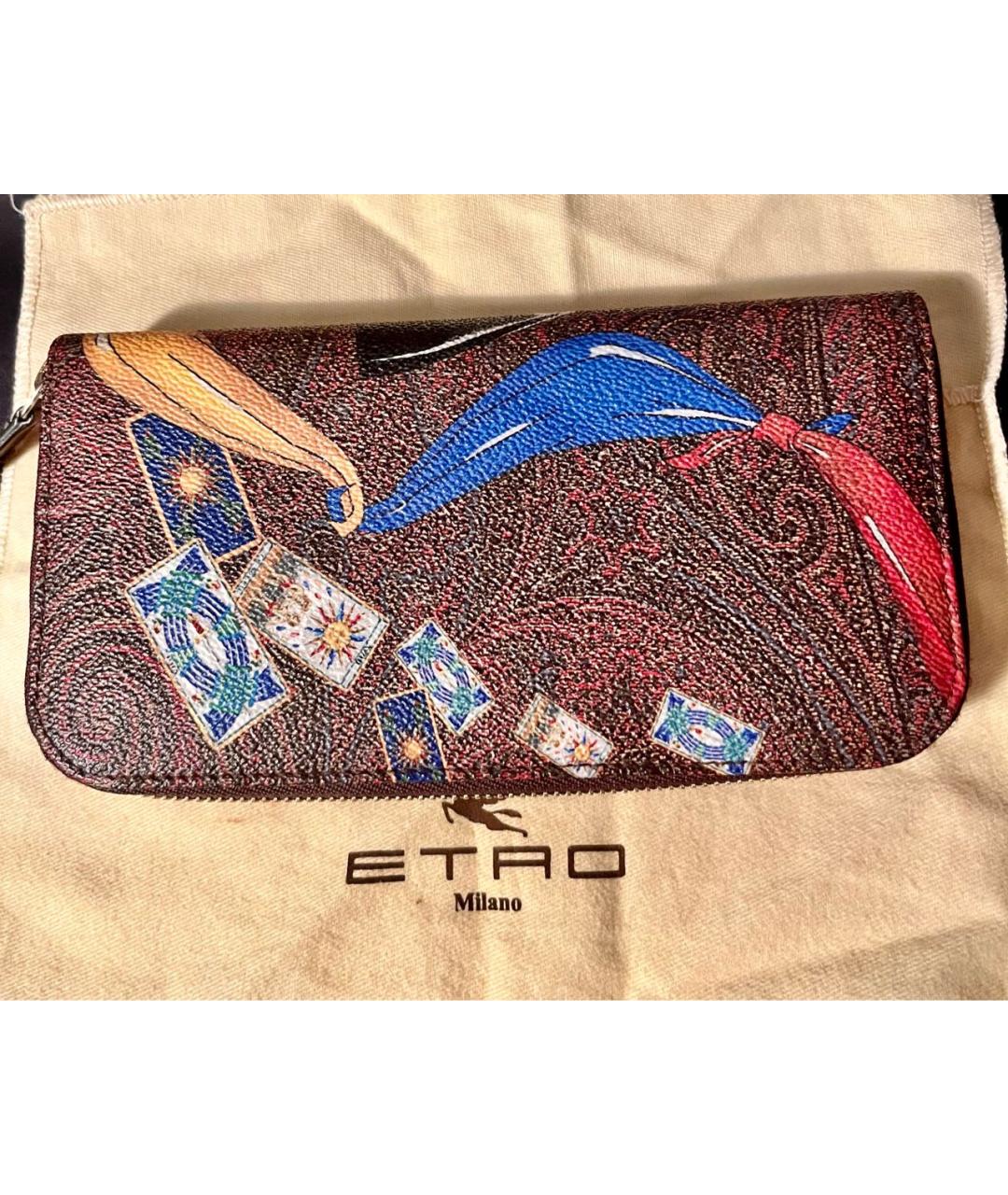 ETRO Коричневый кошелек из искусственной кожи, фото 2