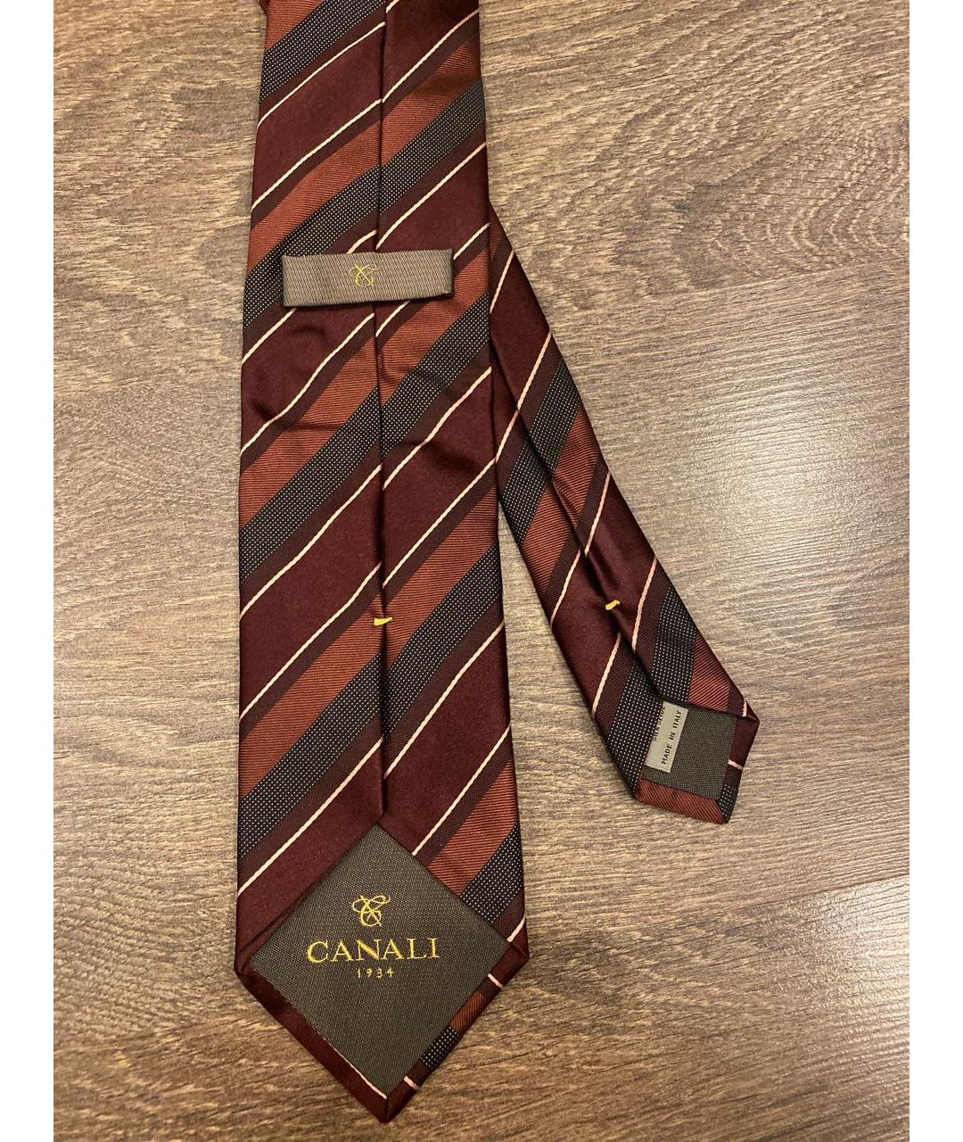 CANALI Бордовый шелковый галстук, фото 3
