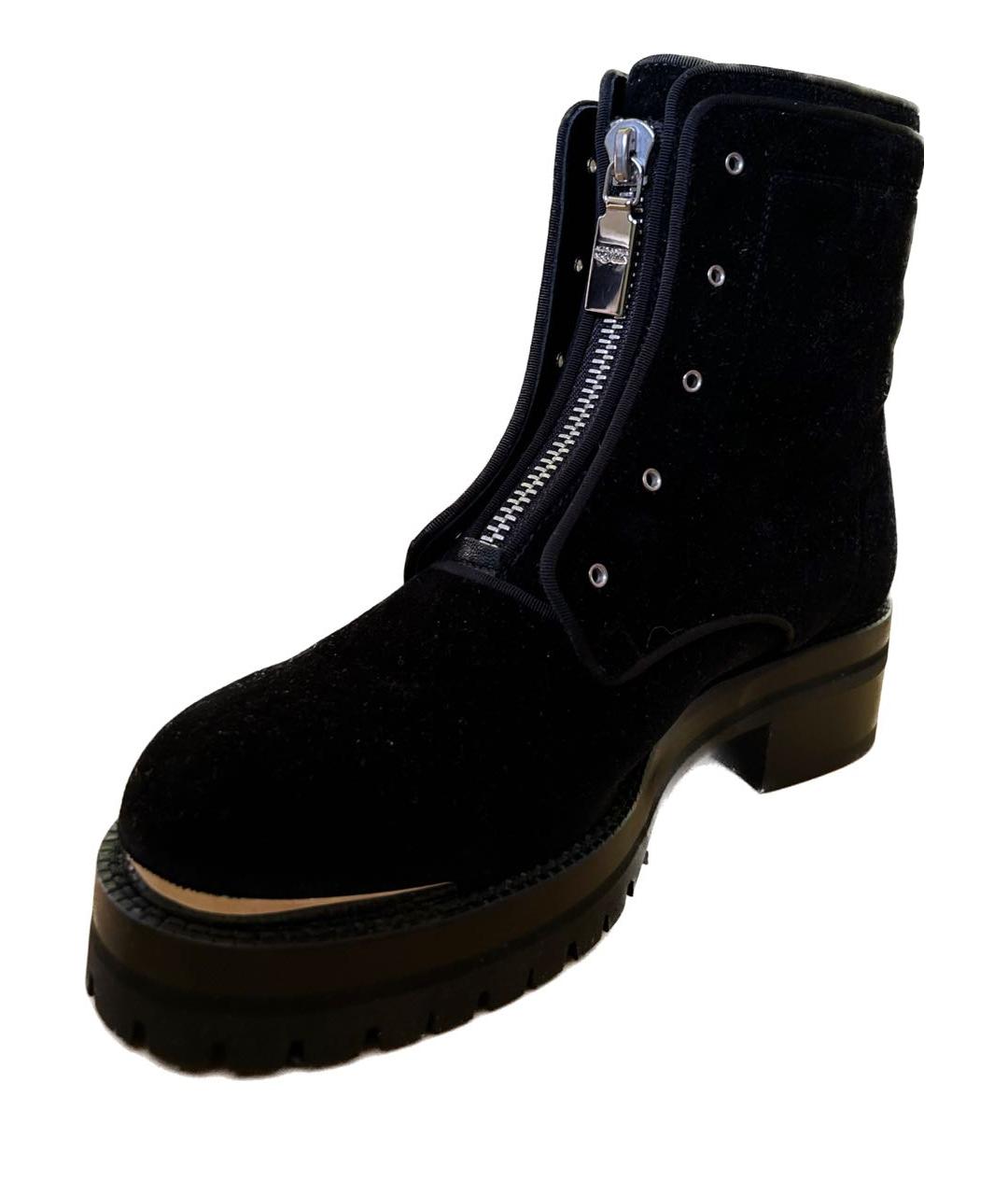 ALEXANDER MCQUEEN Черные бархатные ботинки, фото 2