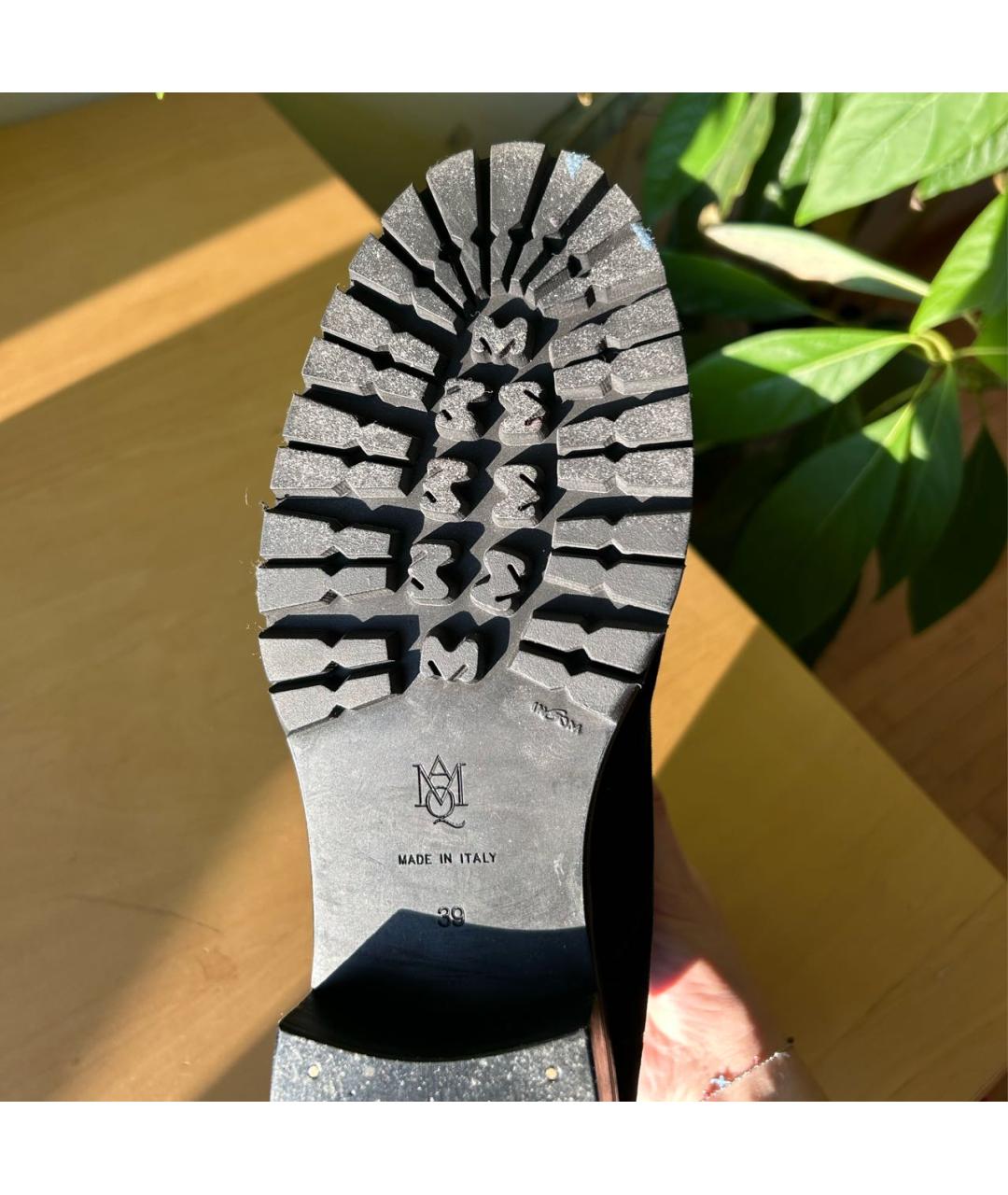 ALEXANDER MCQUEEN Черные бархатные ботинки, фото 5