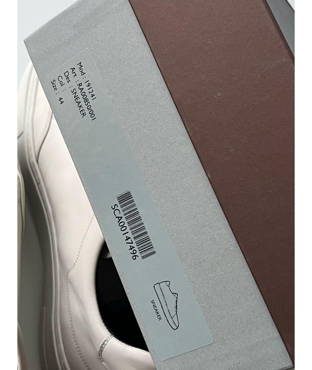CANALI Белые кожаные низкие кроссовки / кеды, фото 8