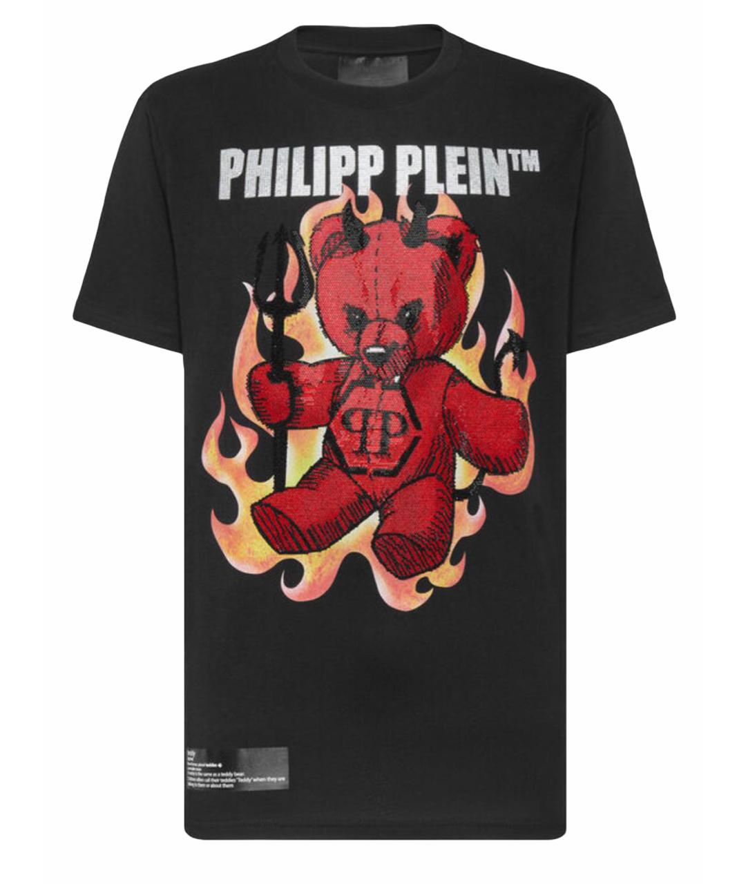 PHILIPP PLEIN Черная хлопковая футболка, фото 1