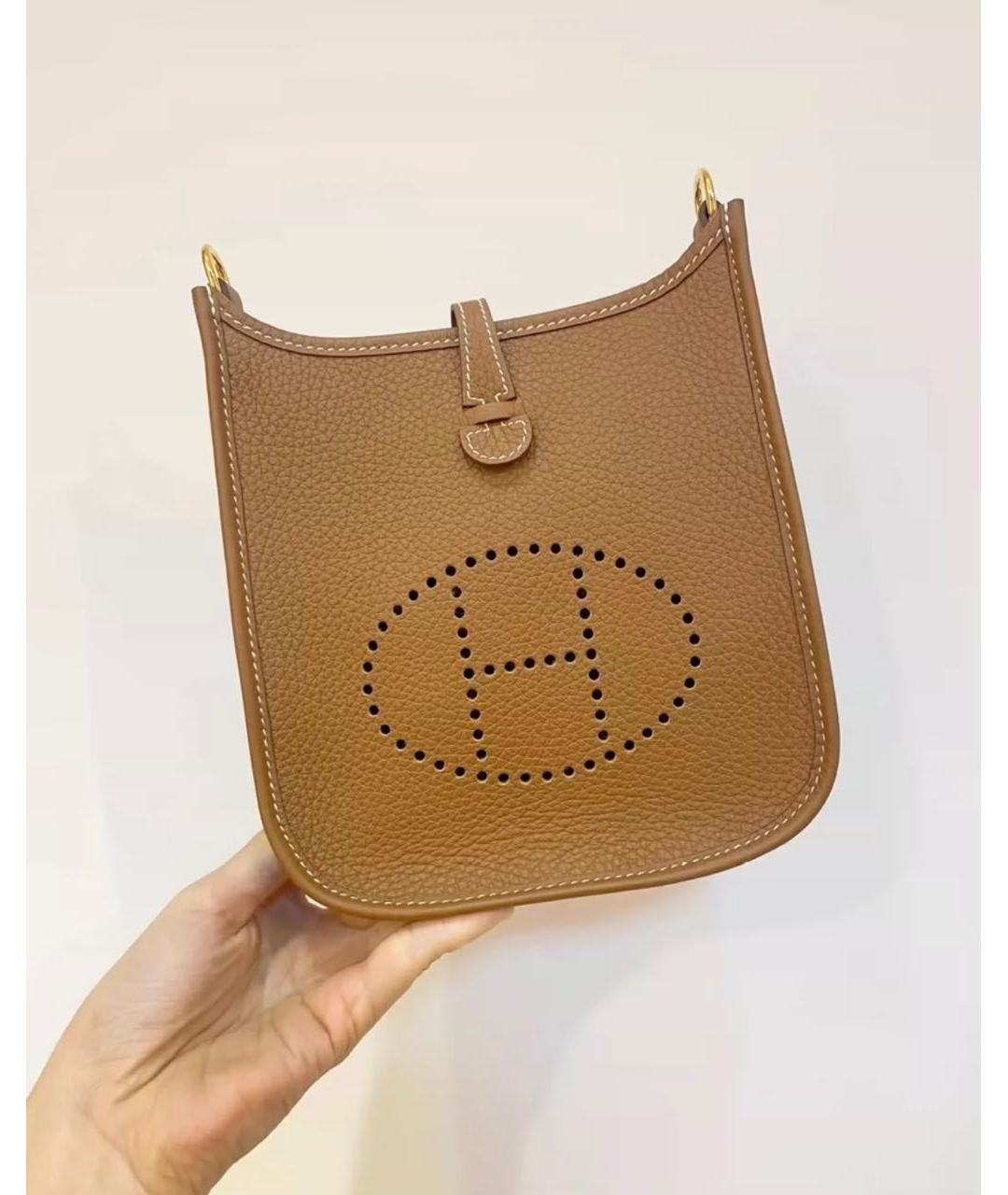 HERMES Коричневая кожаная сумка через плечо, фото 2