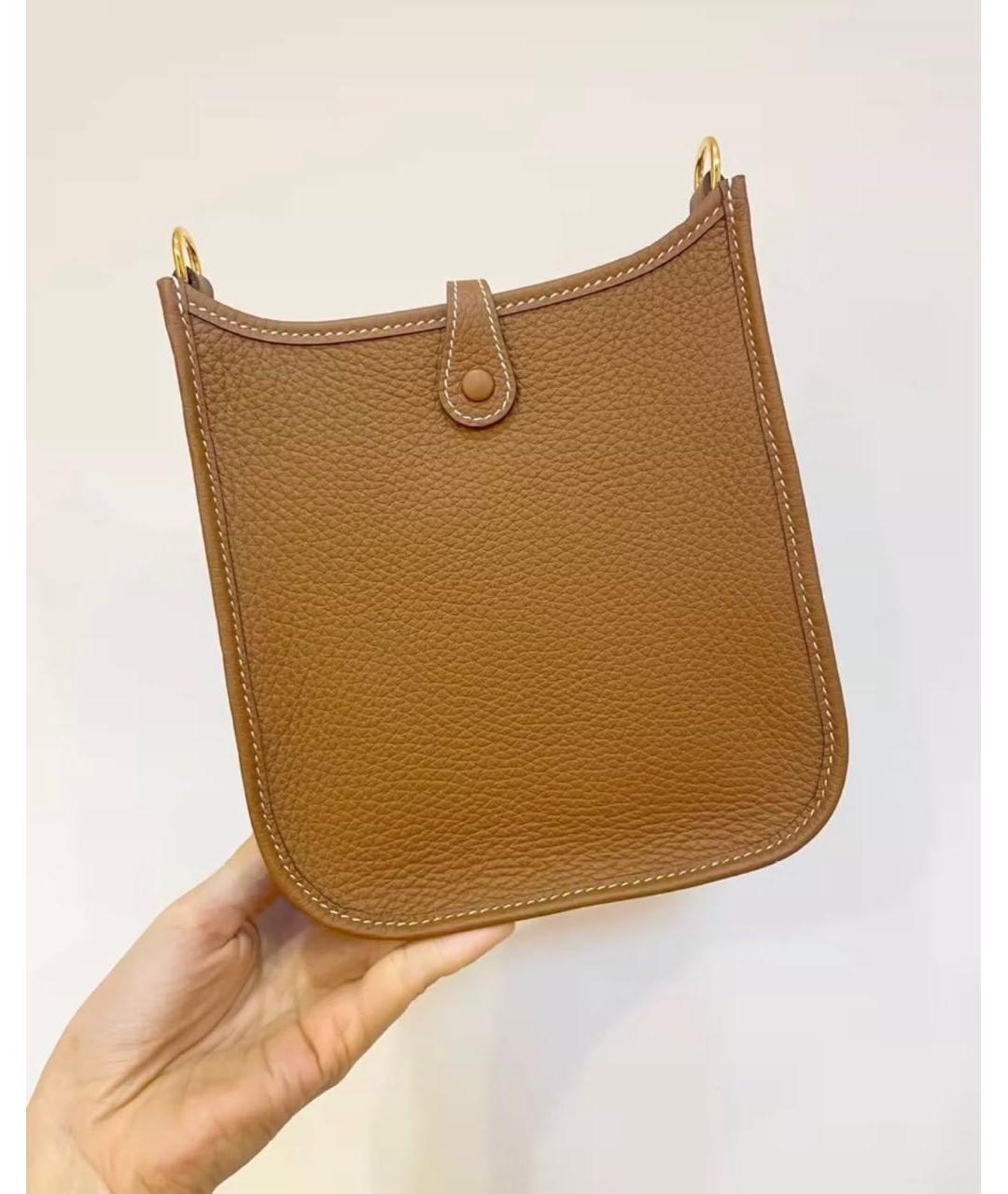 HERMES Коричневая кожаная сумка через плечо, фото 3