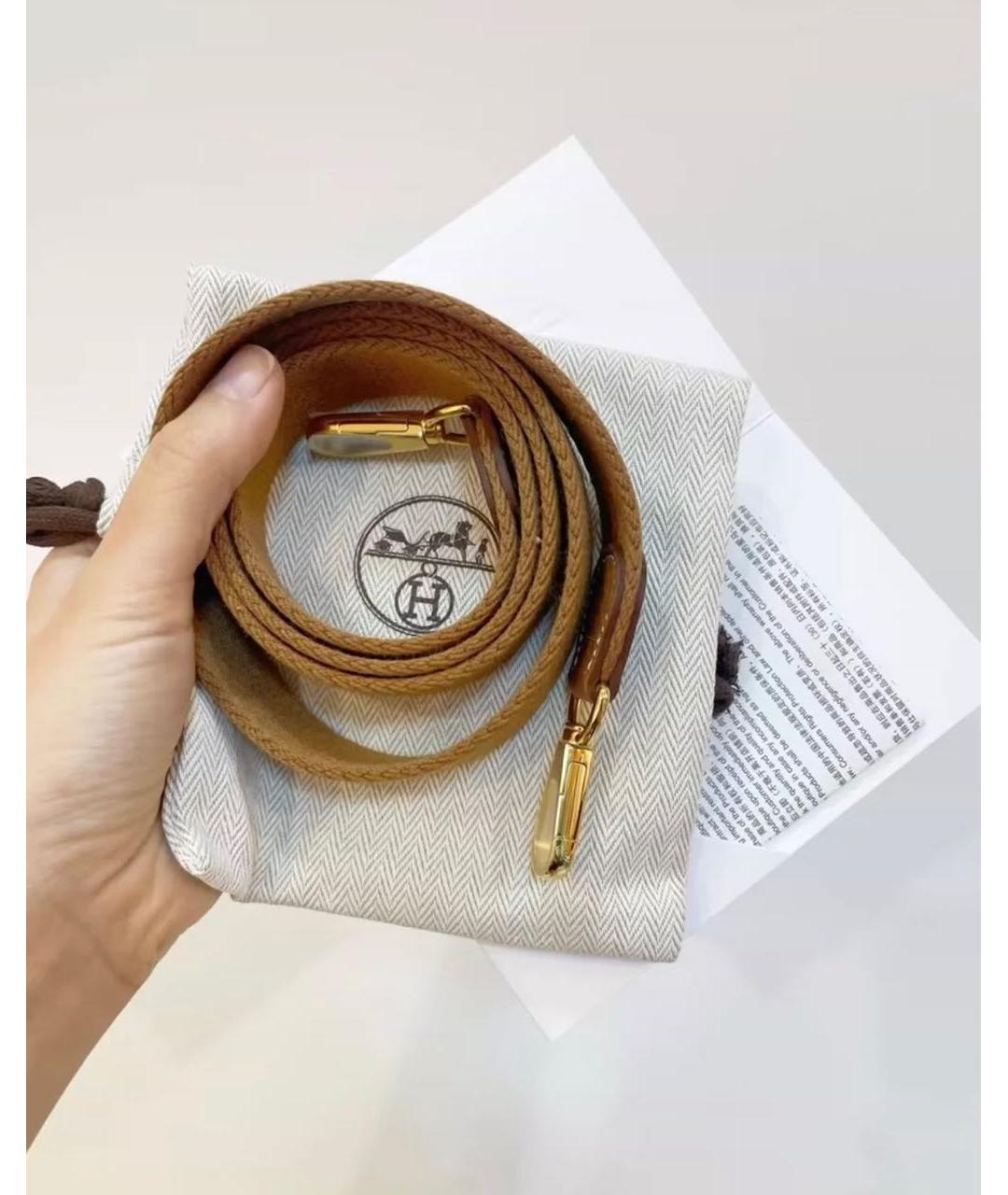 HERMES Коричневая кожаная сумка через плечо, фото 8