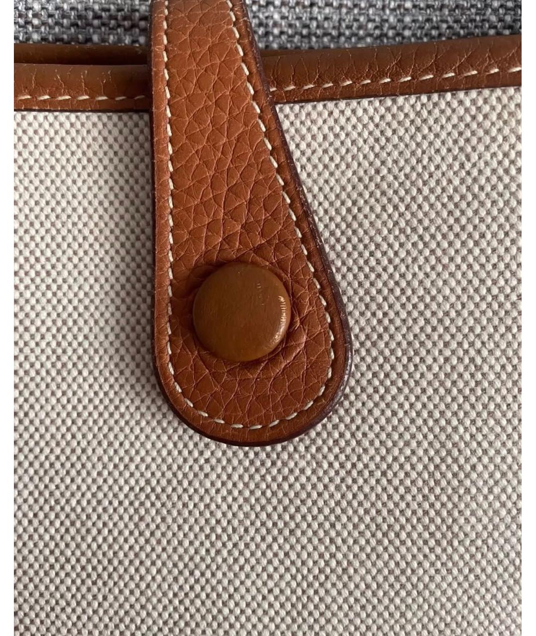 HERMES Бежевая кожаная сумка через плечо, фото 3