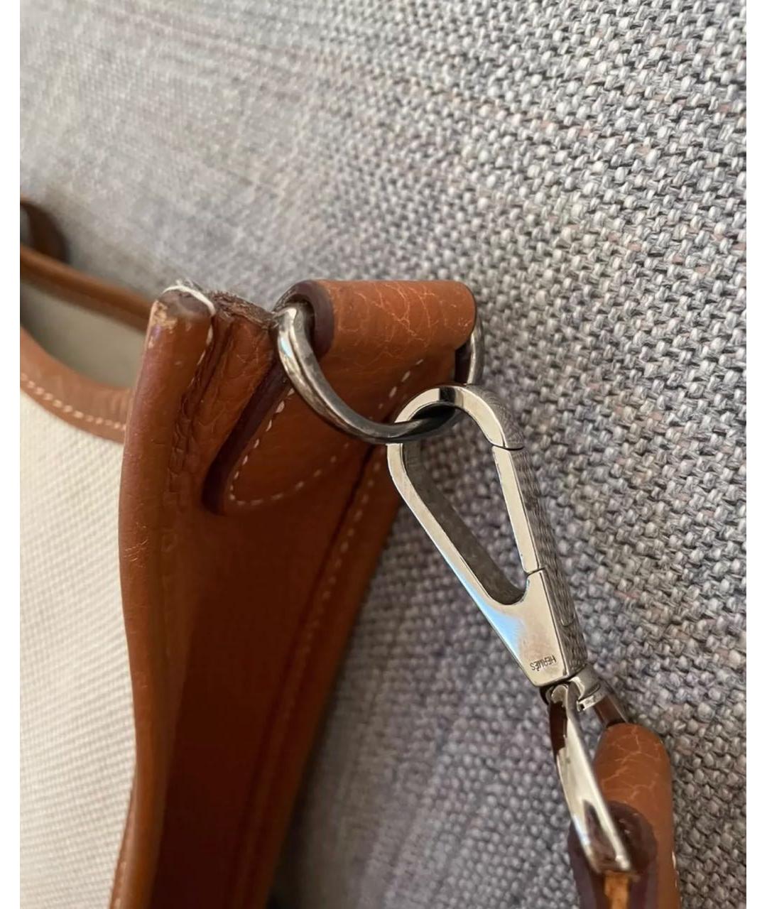 HERMES Бежевая кожаная сумка через плечо, фото 4
