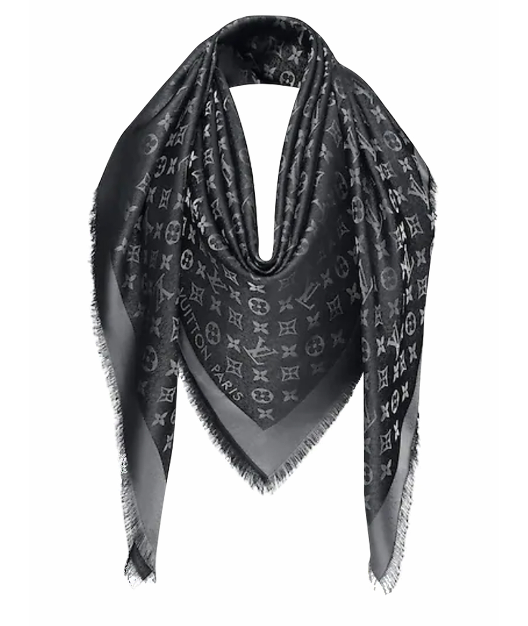 LOUIS VUITTON PRE-OWNED Серебрянный шерстяной шарф, фото 1
