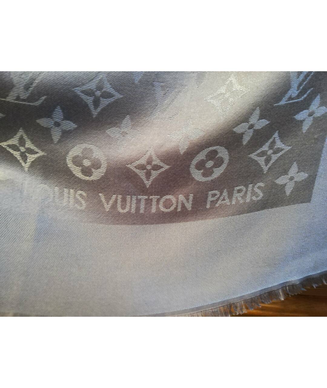 LOUIS VUITTON PRE-OWNED Серебрянный шерстяной шарф, фото 4