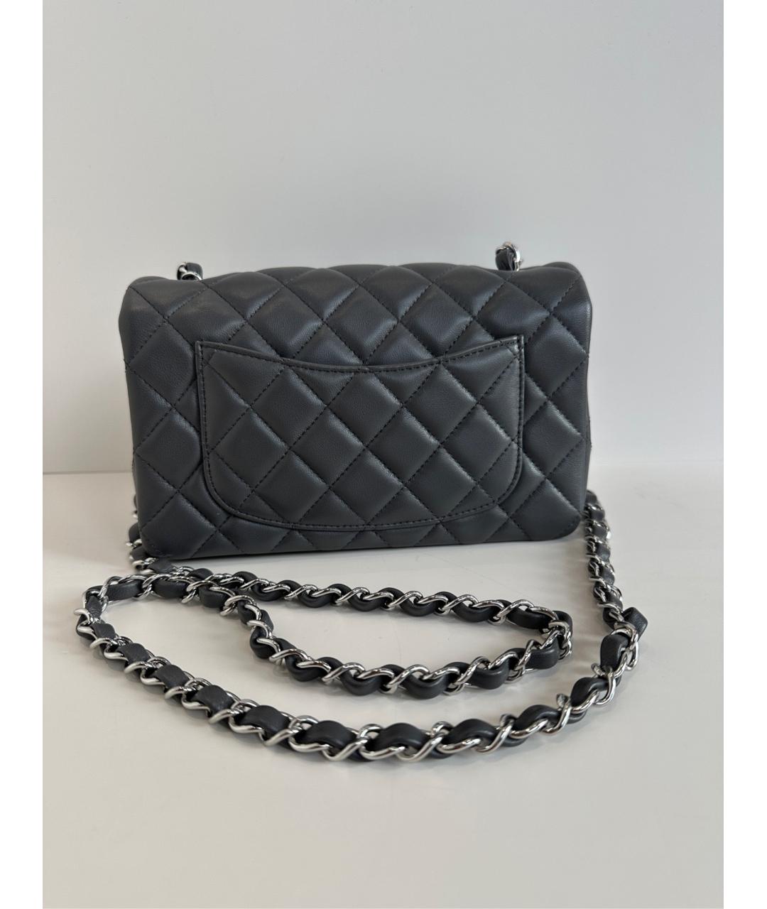 CHANEL Серая кожаная сумка через плечо, фото 3